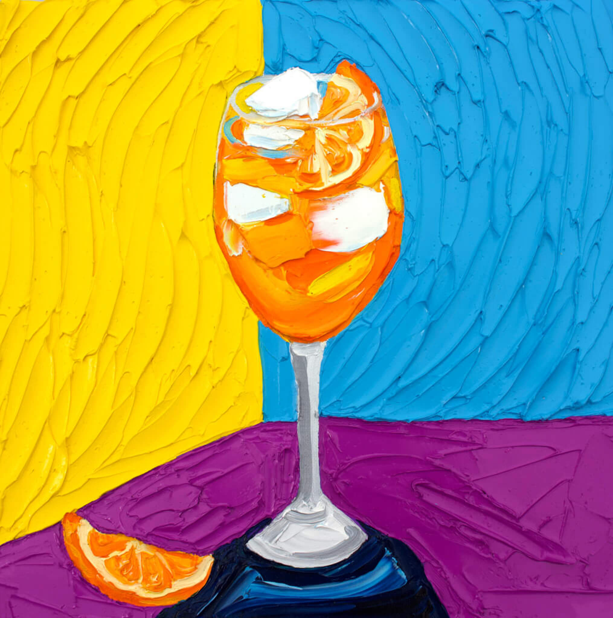 Aperol Spritz Original Cocktail Art Oil Painting Commission