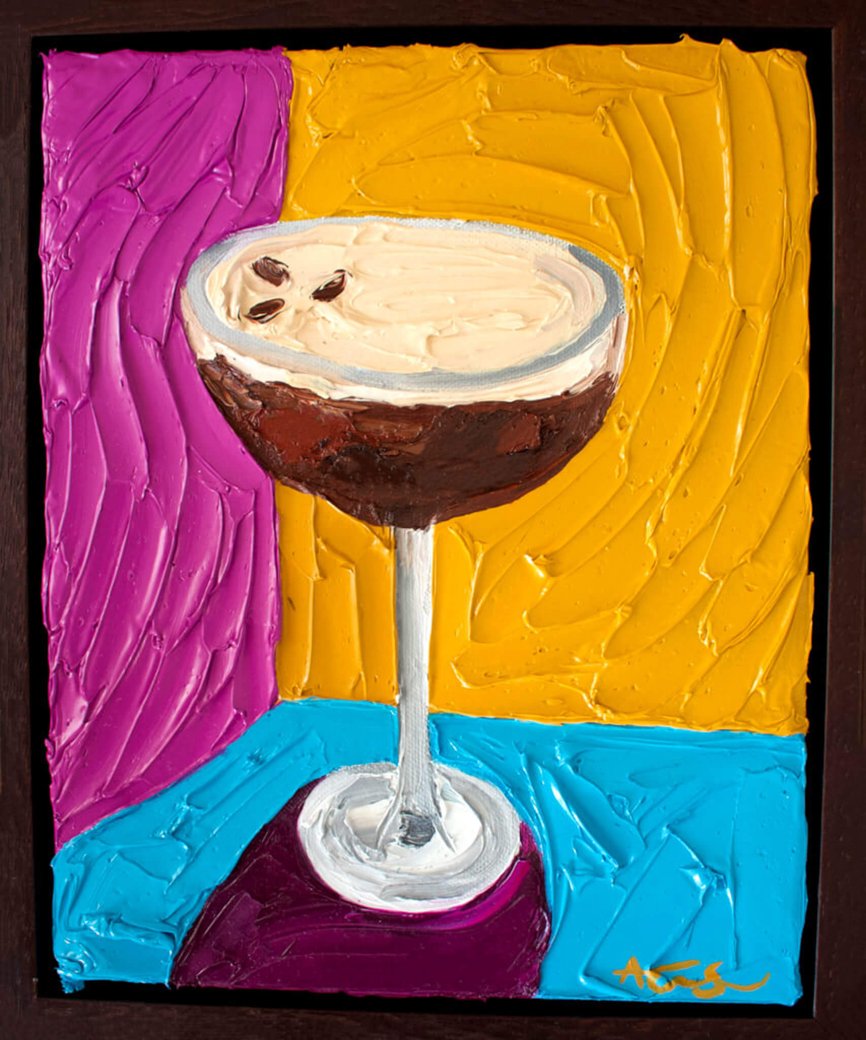 Espresso Martini Original Cocktail Art Oil Painting