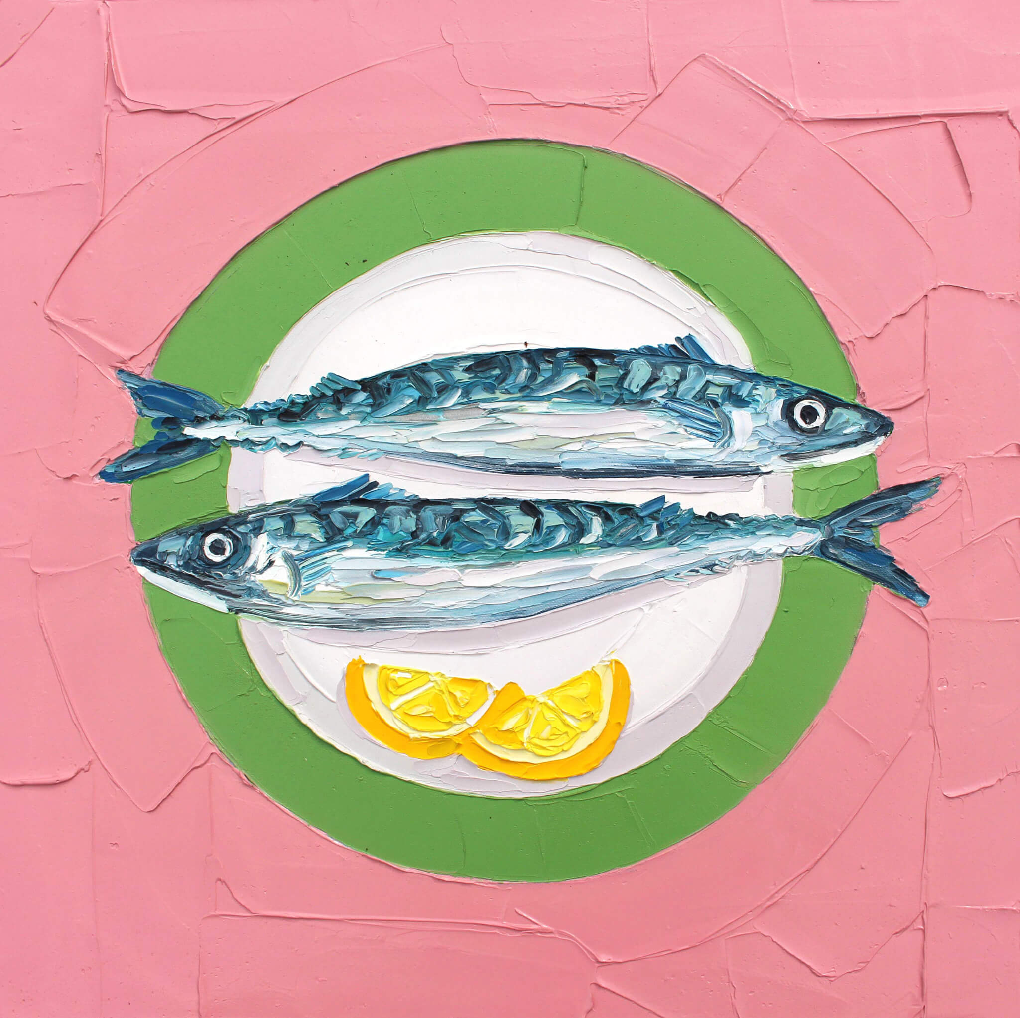 Mackerel on Green Plate