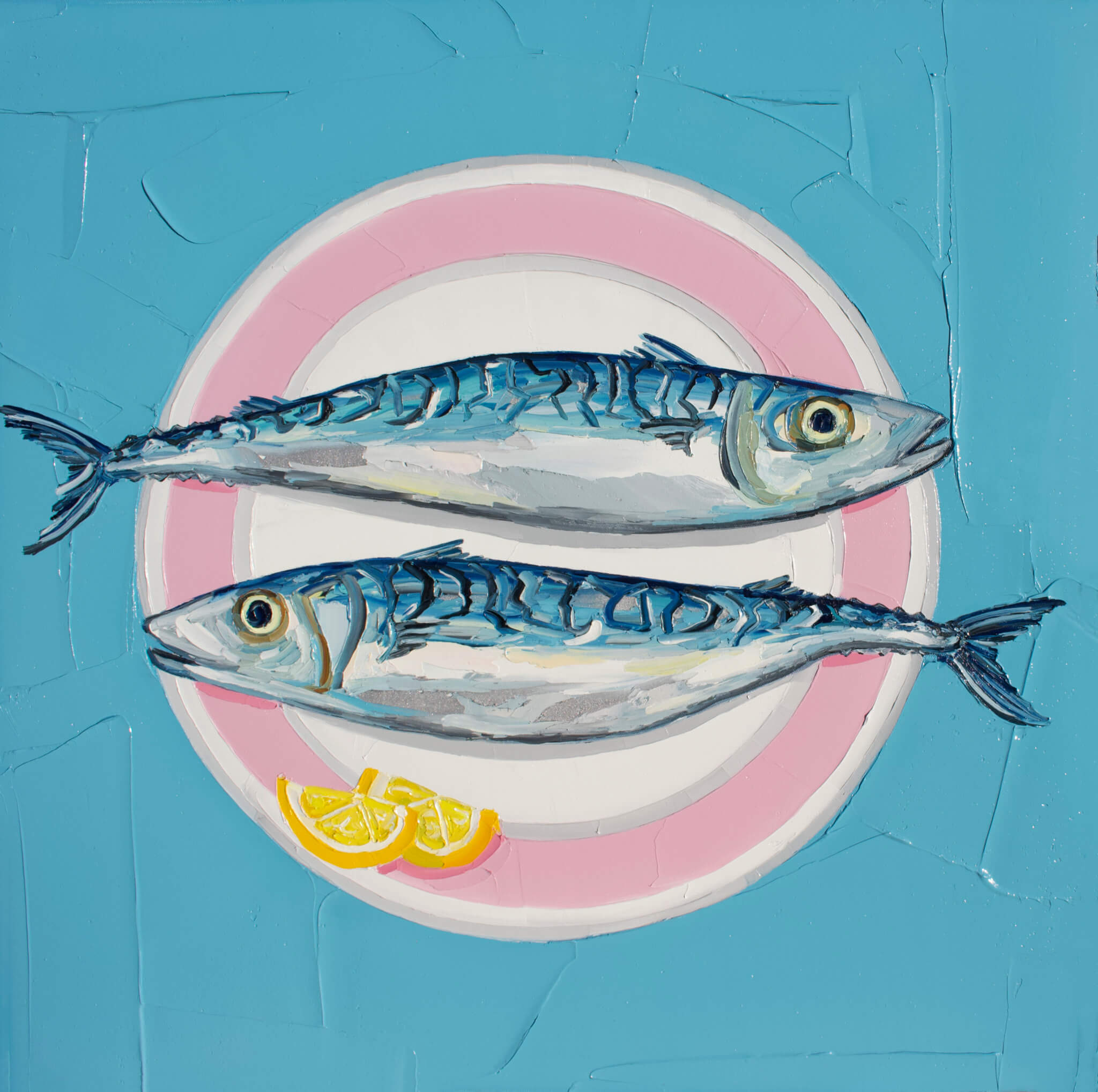Mackerel on Blue