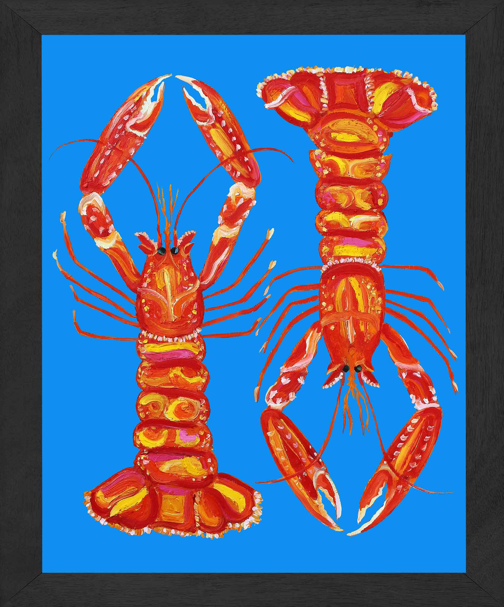 Langoustines on Blue Art Print
