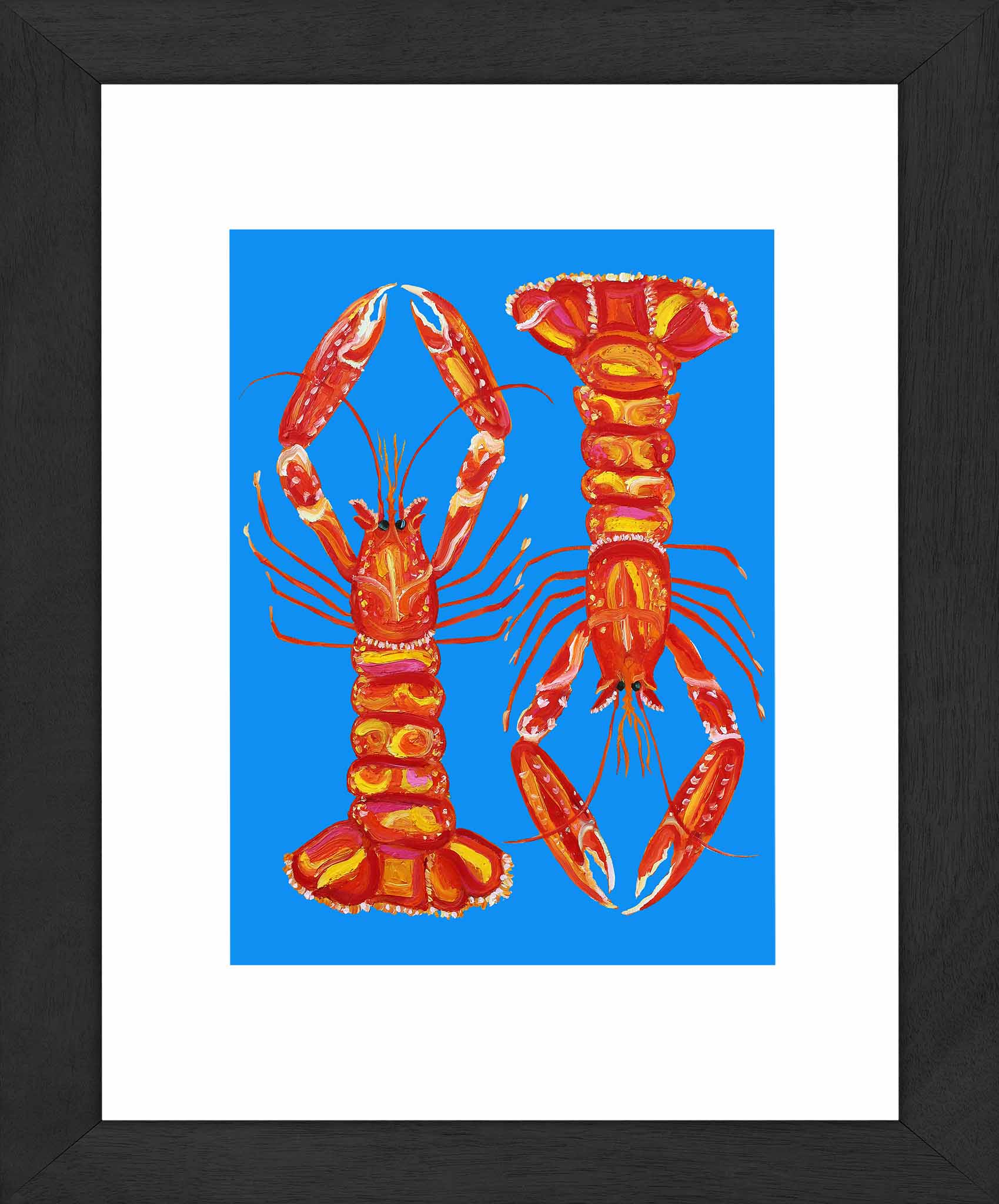 Langoustines on Blue Art Print