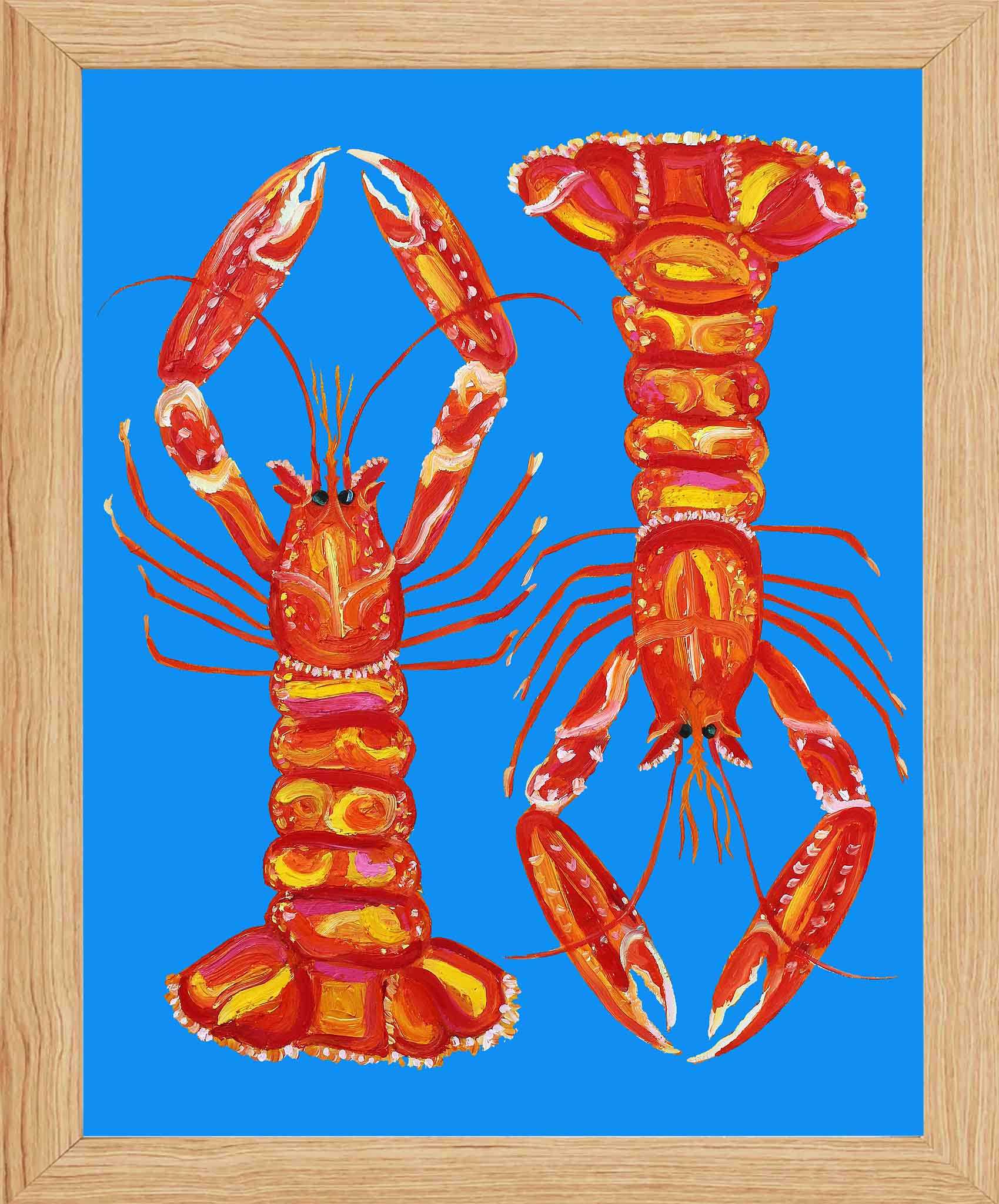 Langoustines on Blue Art Print