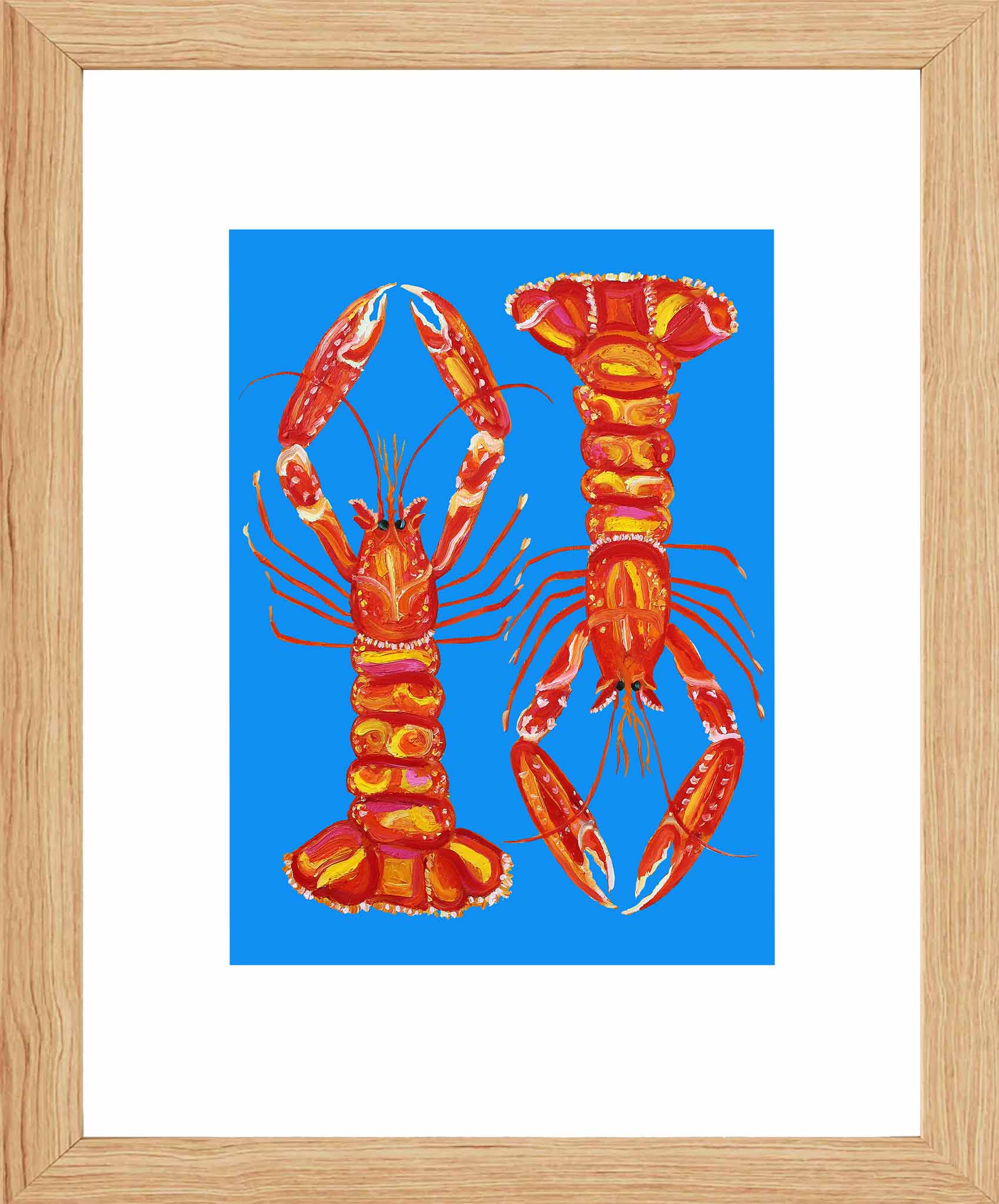 Langoustines on Blue Art Print