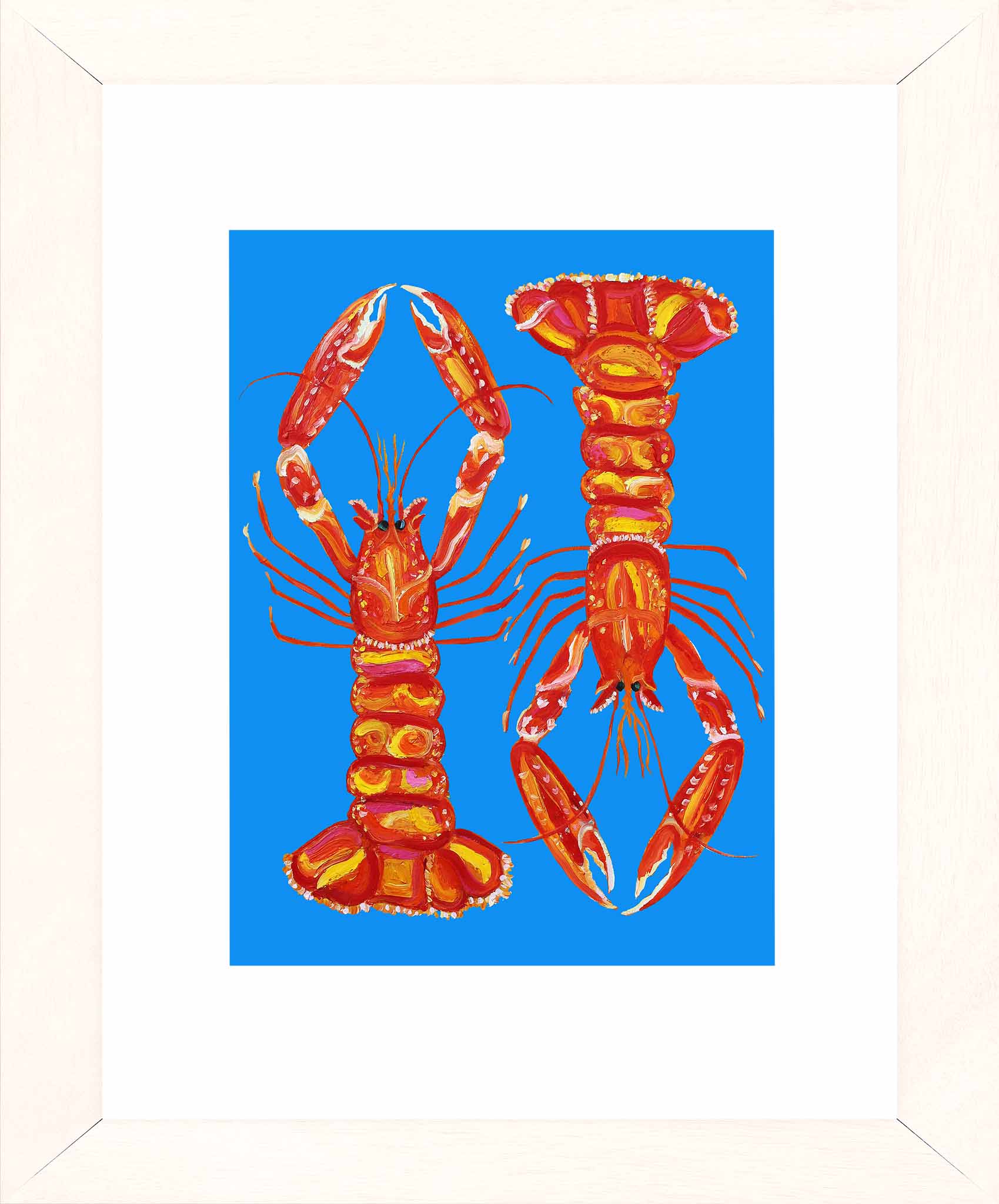 Langoustines on Blue Art Print