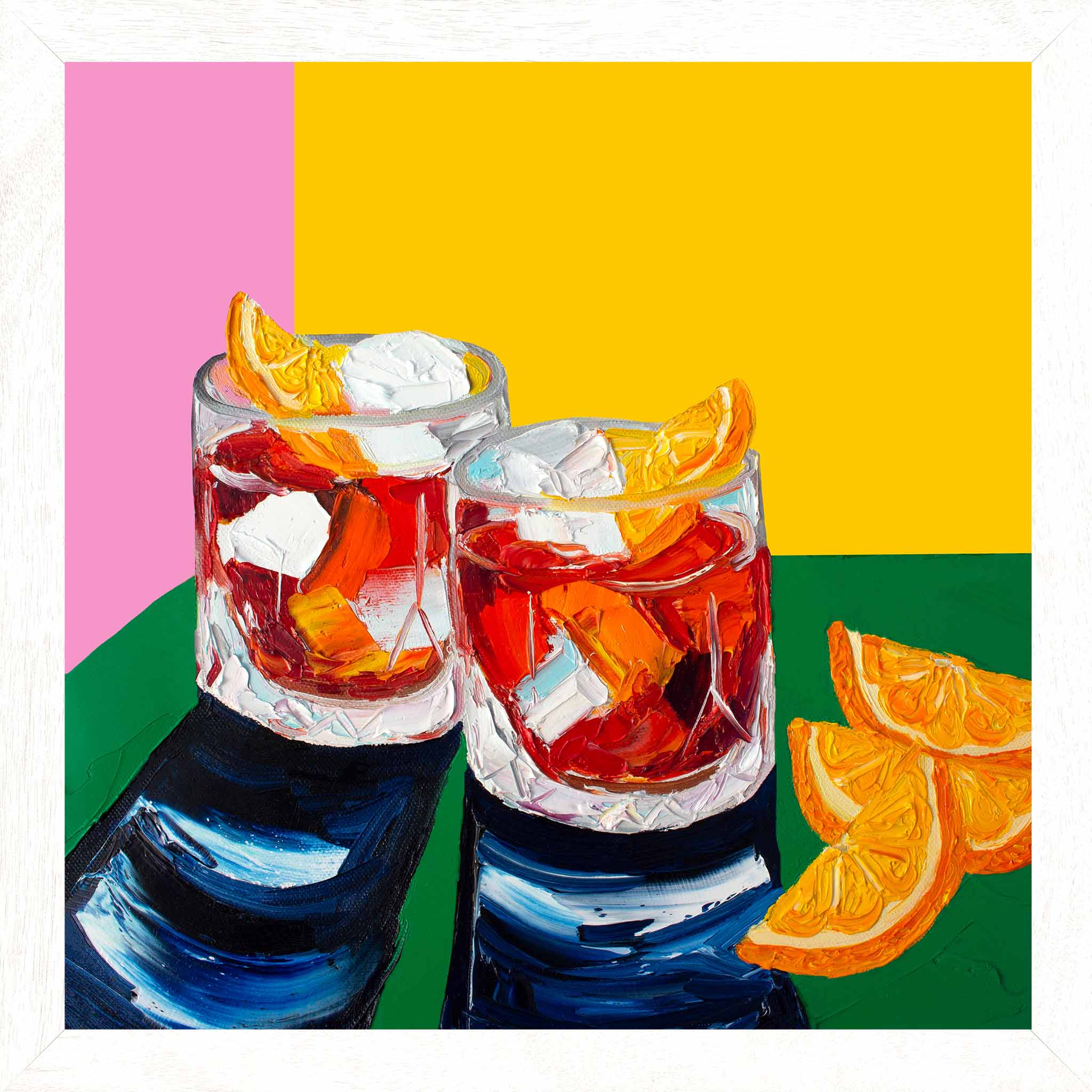 Negronis on Pink and Yellow Art Print