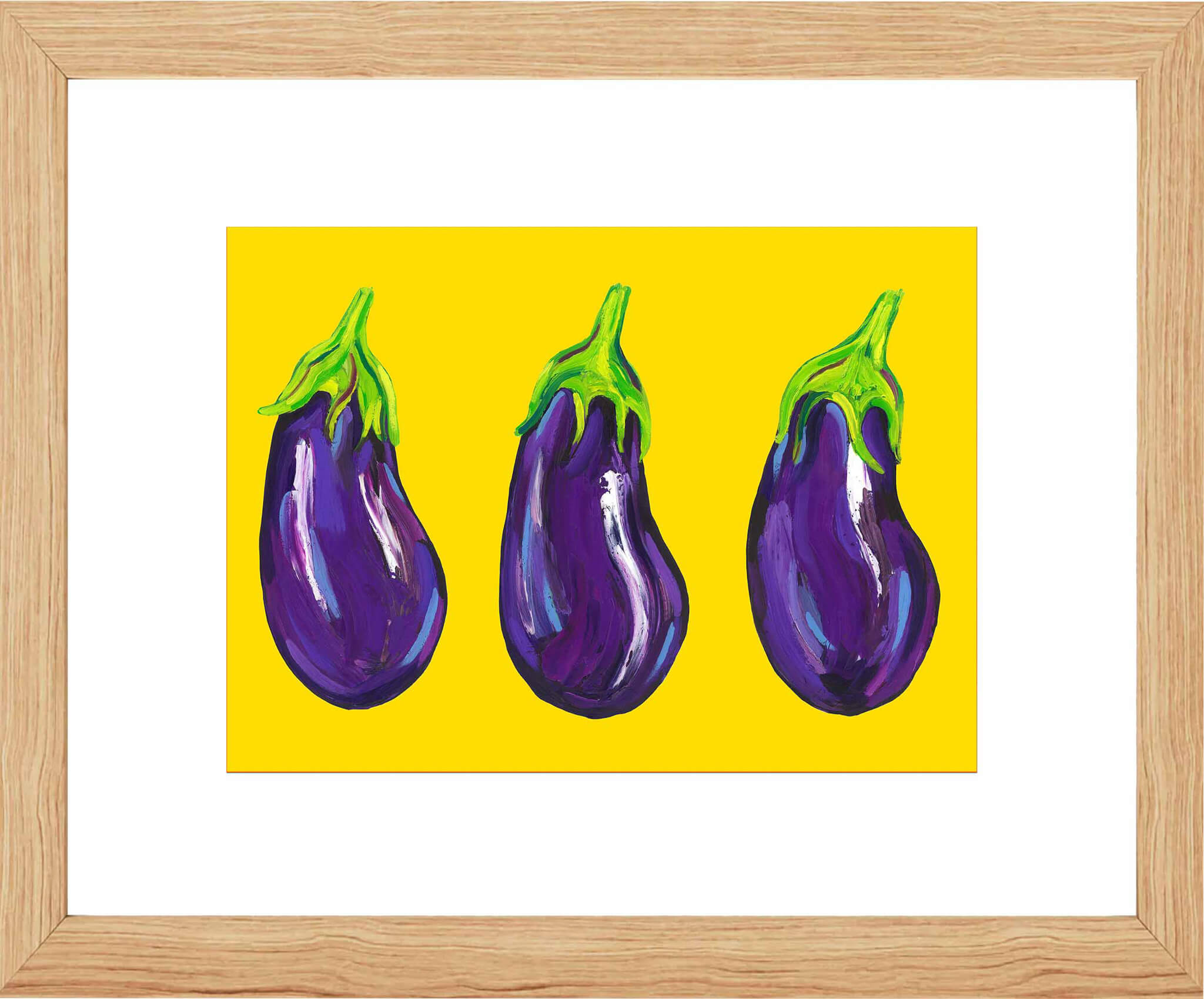 Aubergines on Yellow Art Print