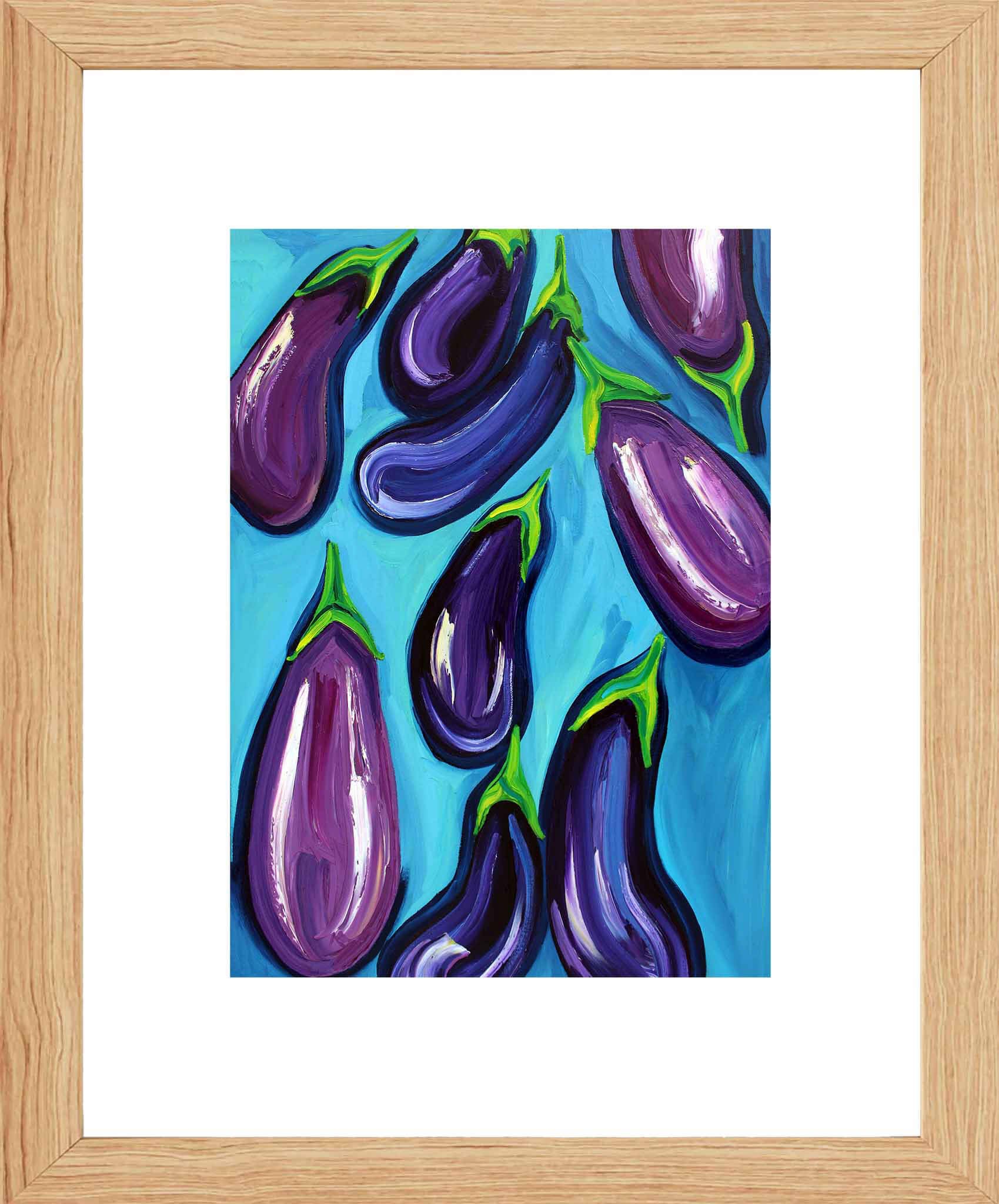 Aubergines Rain Art Print