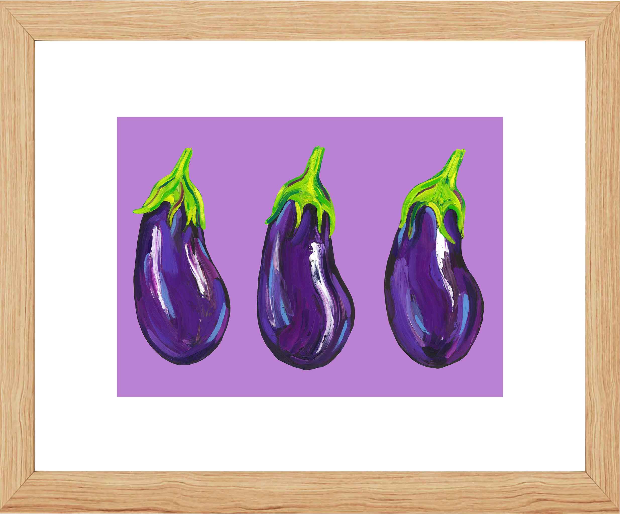 Aubergines on Purple Art Print