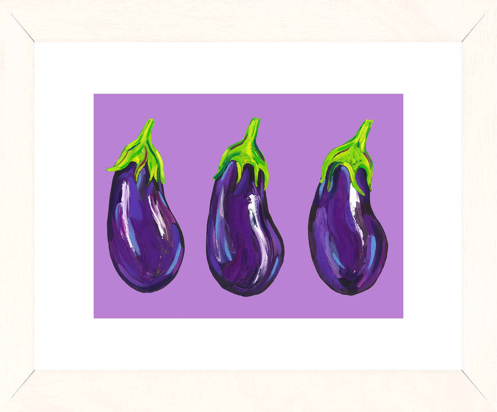 Aubergines on Purple Art Print