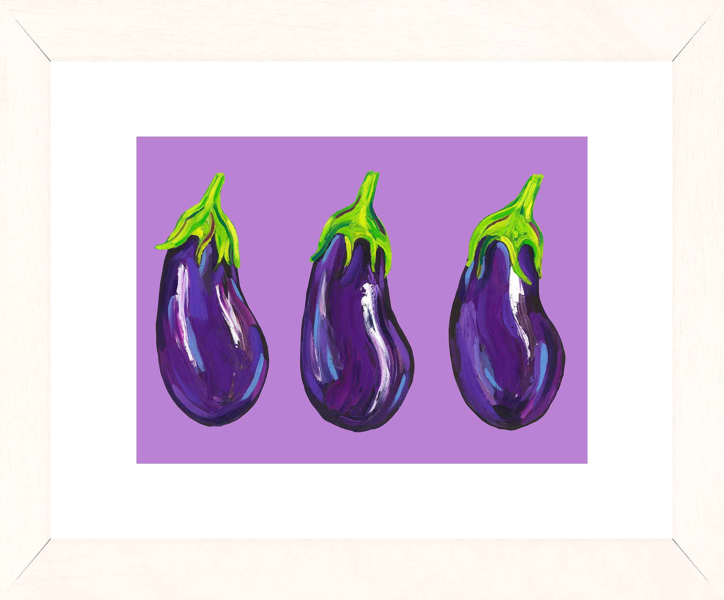 Aubergines on Purple Art Print