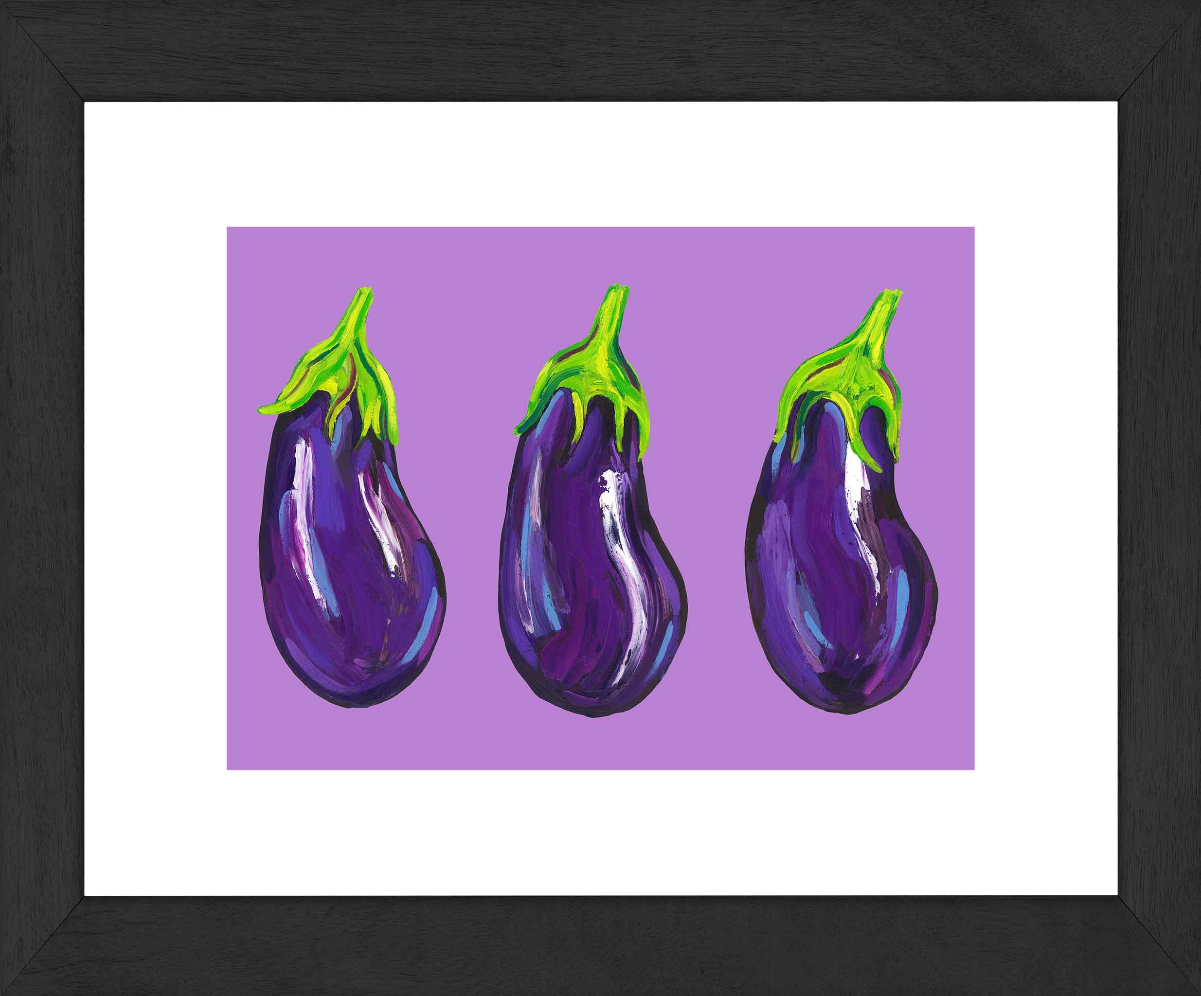 Aubergines on Purple Art Print