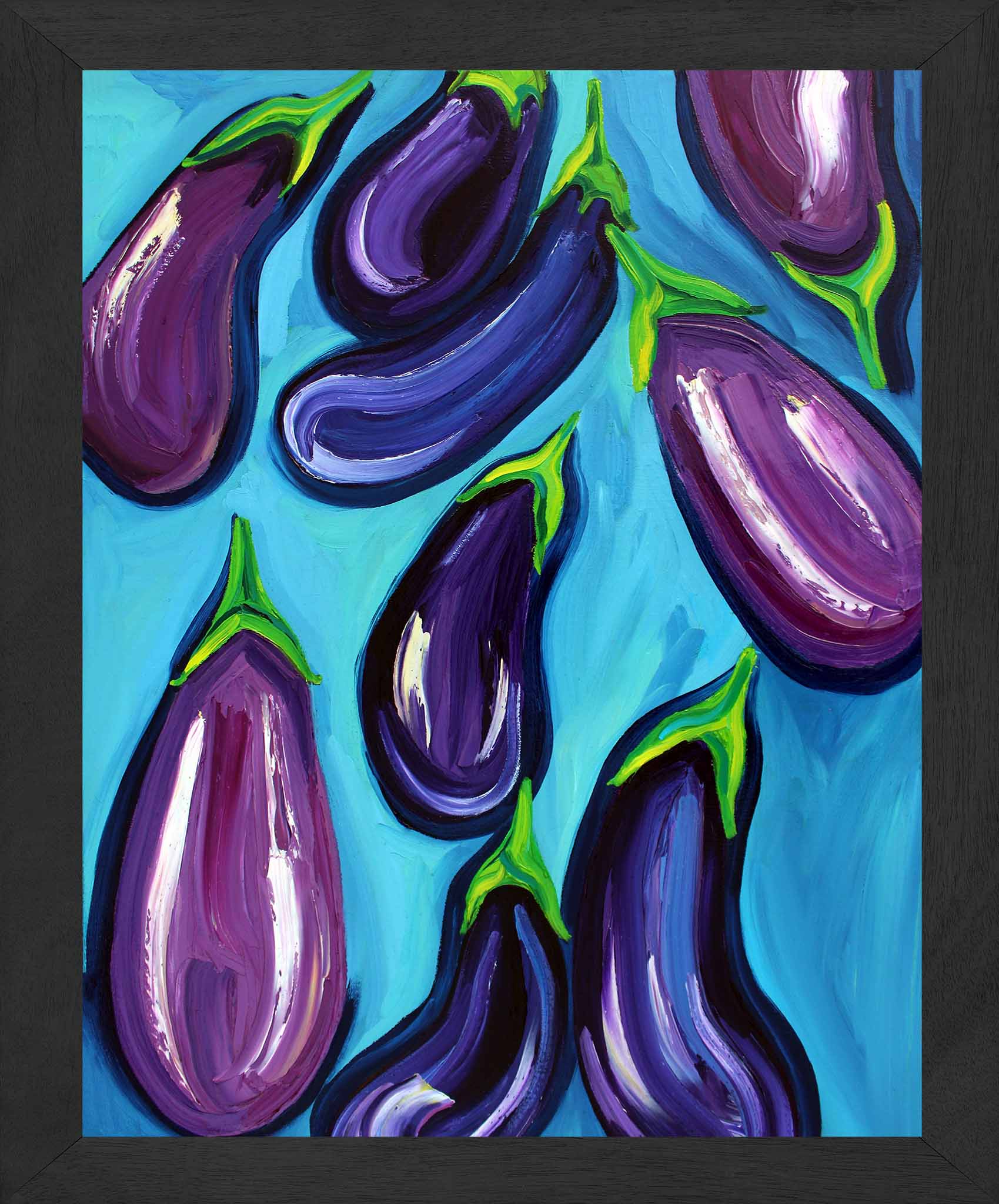 Aubergines Rain Art Print
