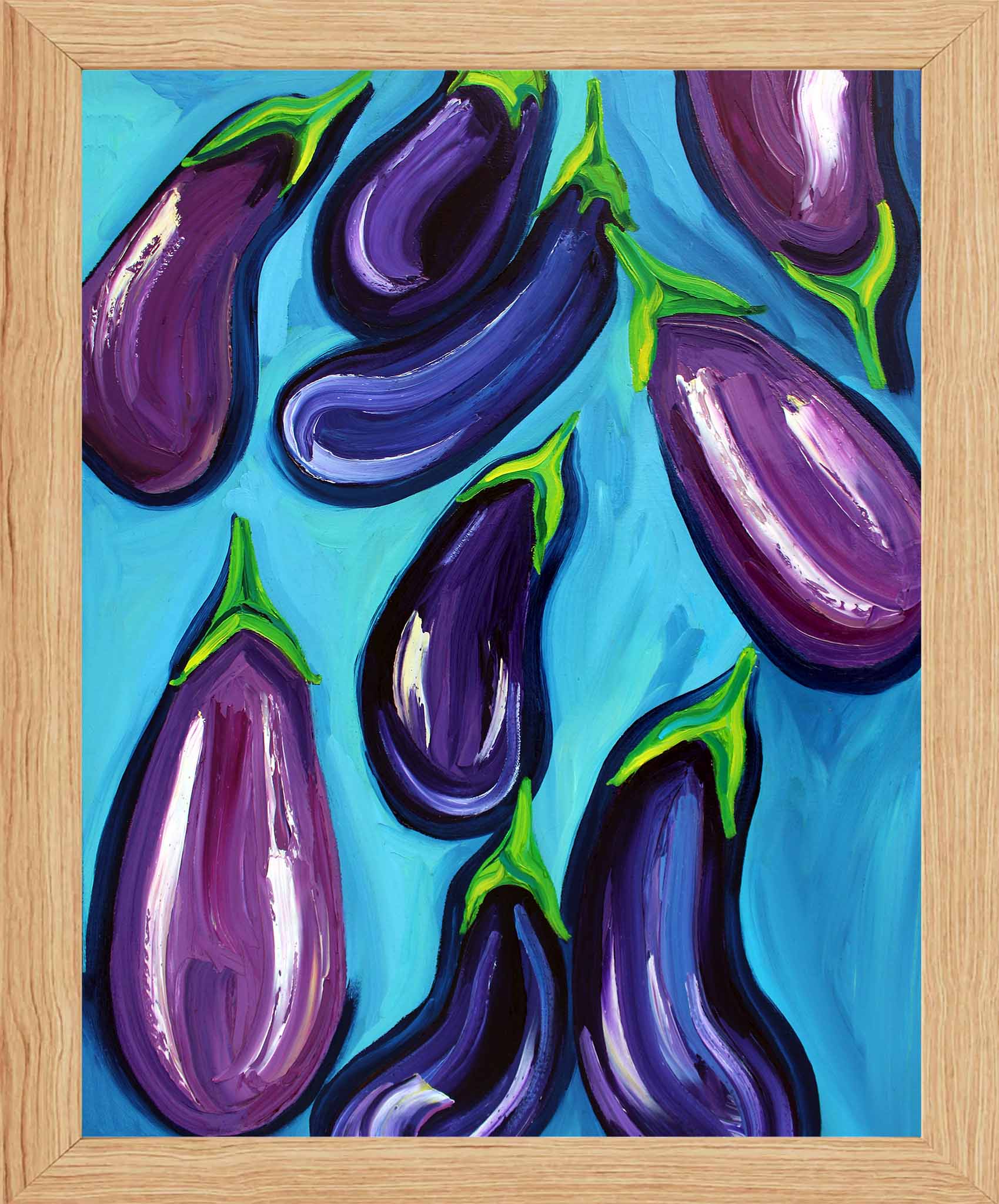 Aubergines Rain Art Print