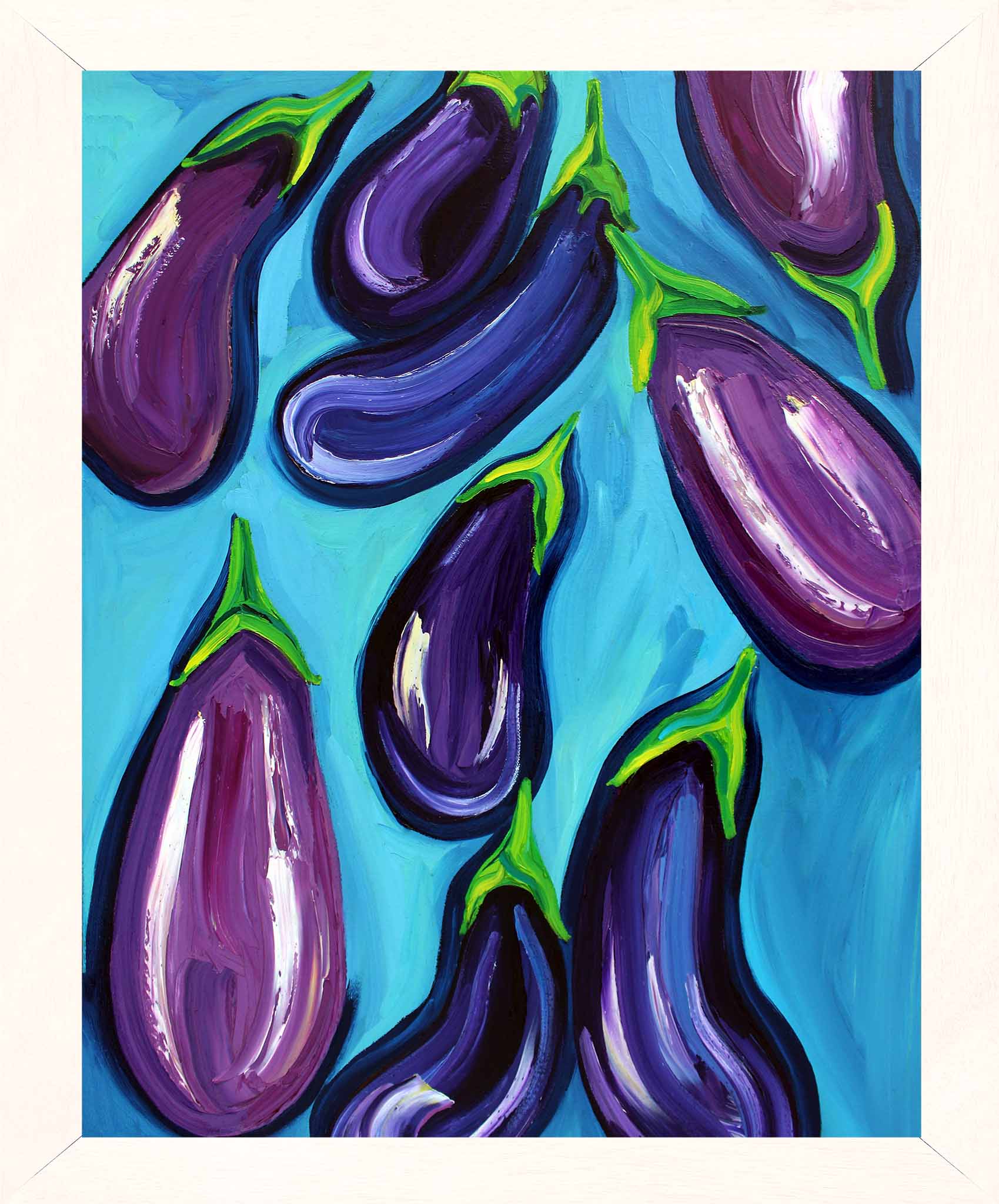 Aubergines Rain Art Print