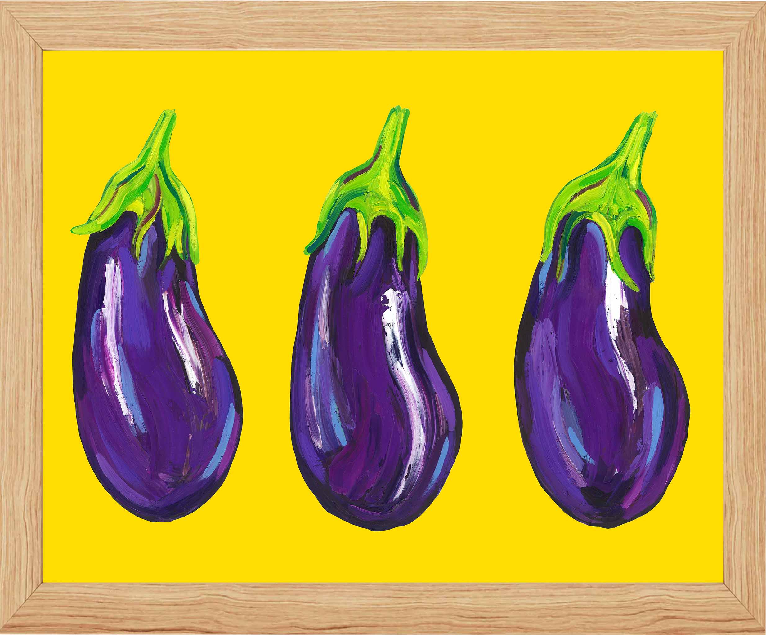 Aubergines on Yellow Art Print