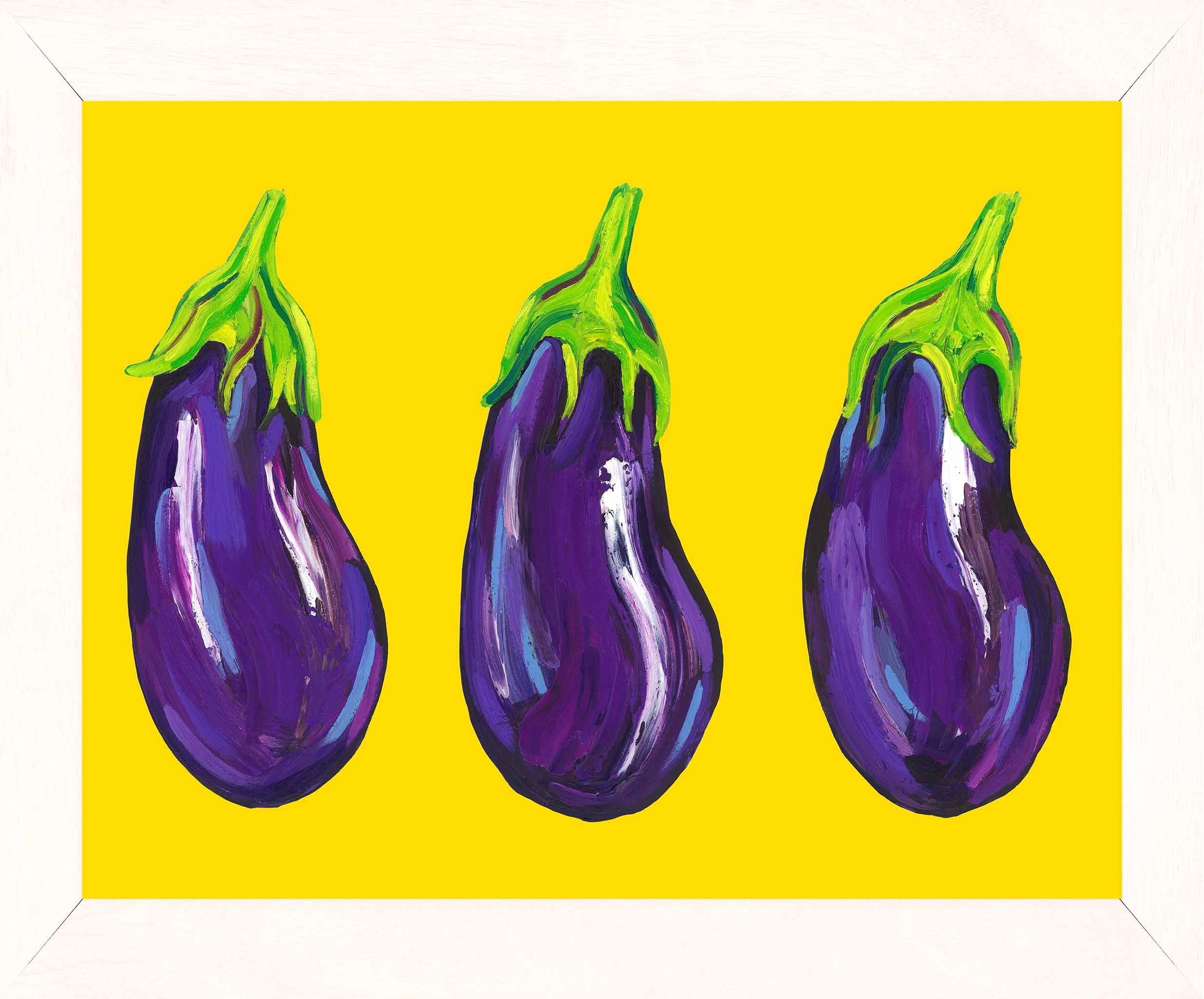 Aubergines on Yellow Art Print