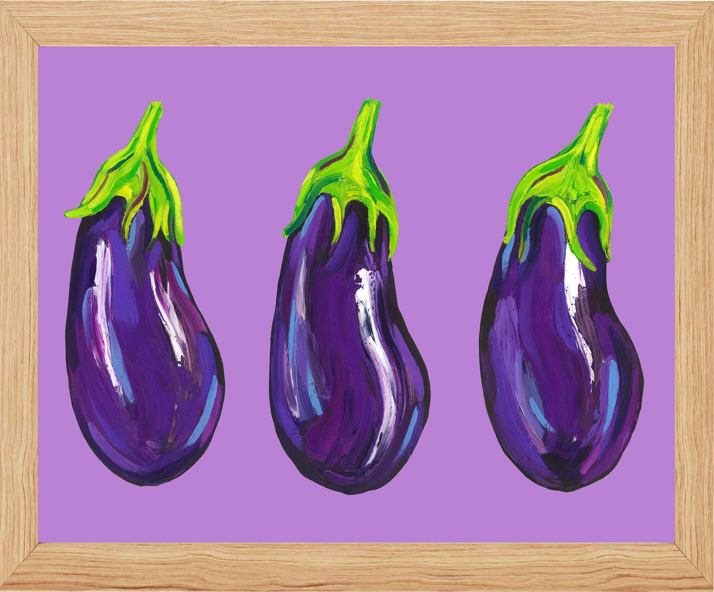 Aubergines on Purple Art Print