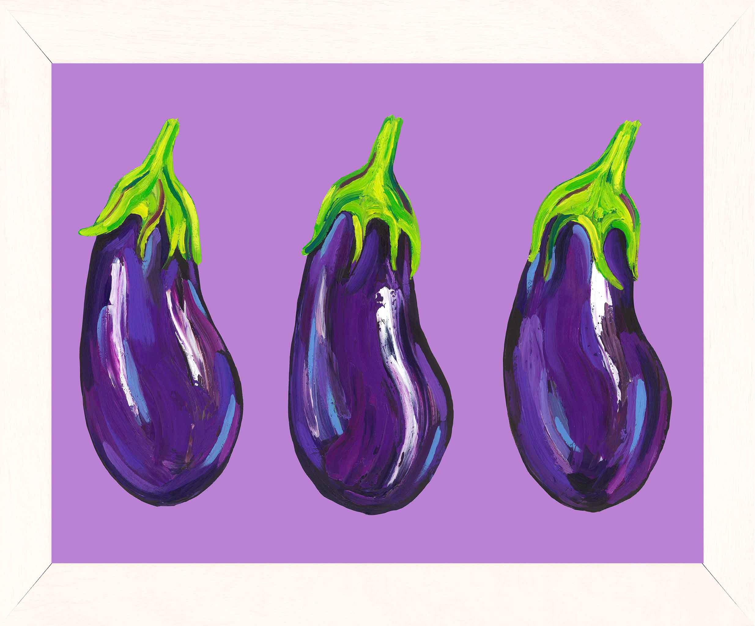 Aubergines on Purple Art Print