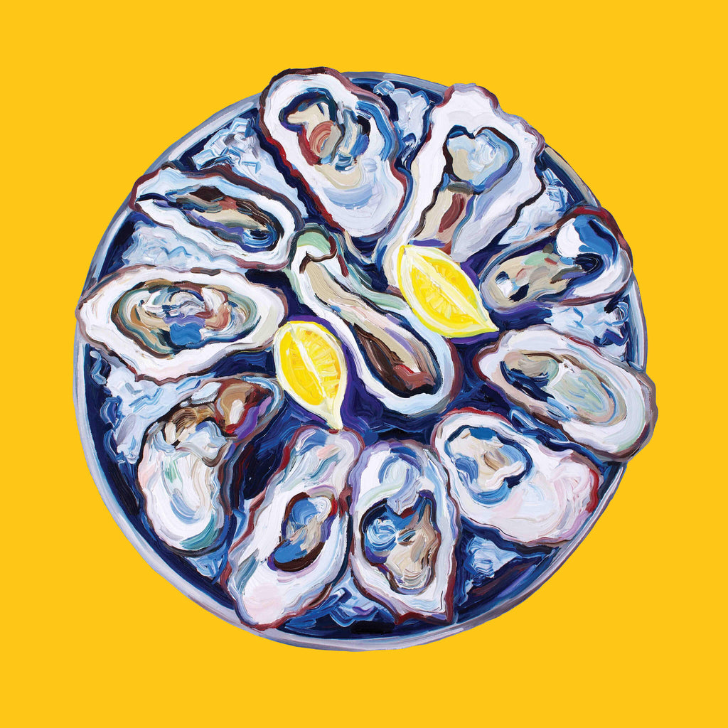 Oysters on a Plate Yellow
