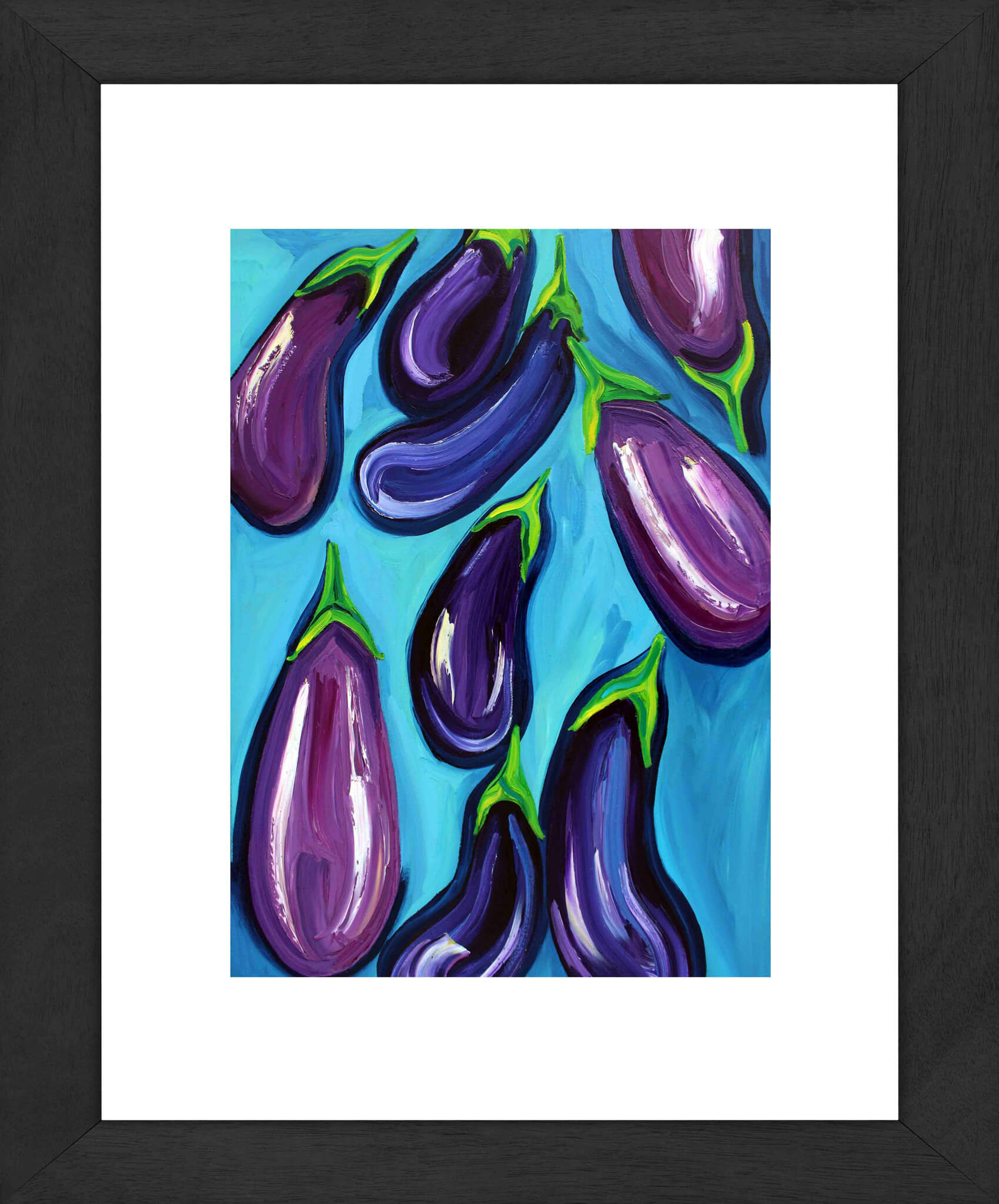 Aubergines Rain Art Print
