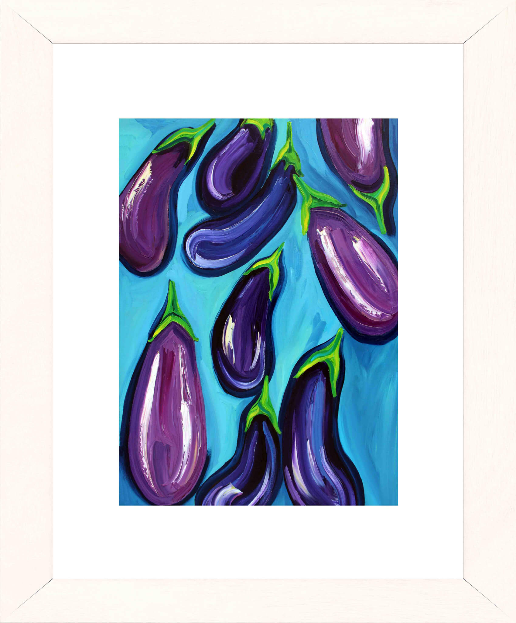 Aubergines Rain Art Print