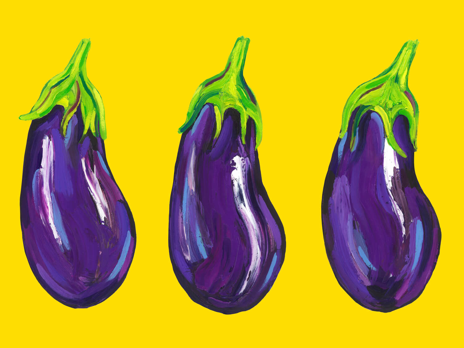 Aubergines on Yellow Art Print