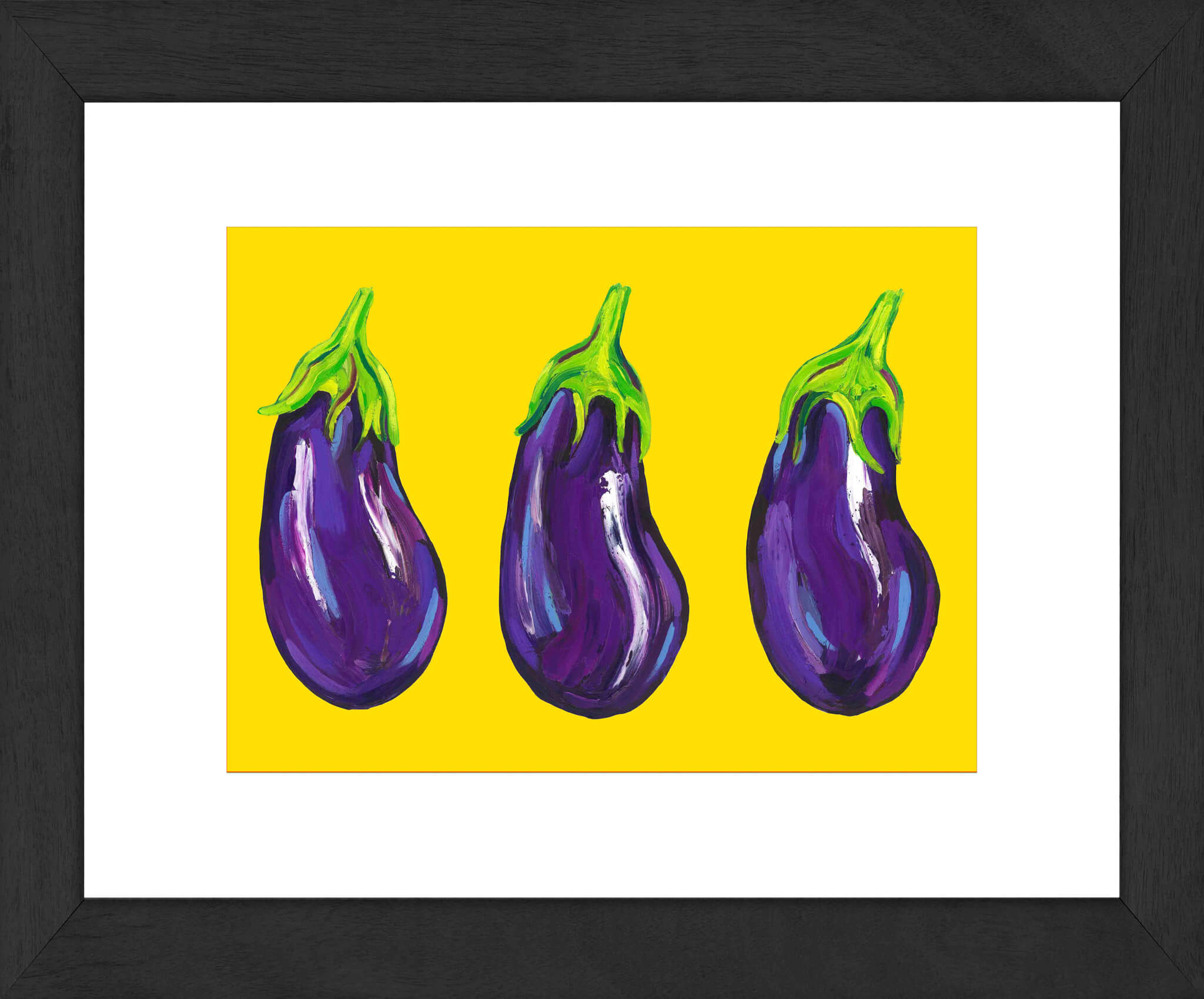 Aubergines on Yellow Art Print