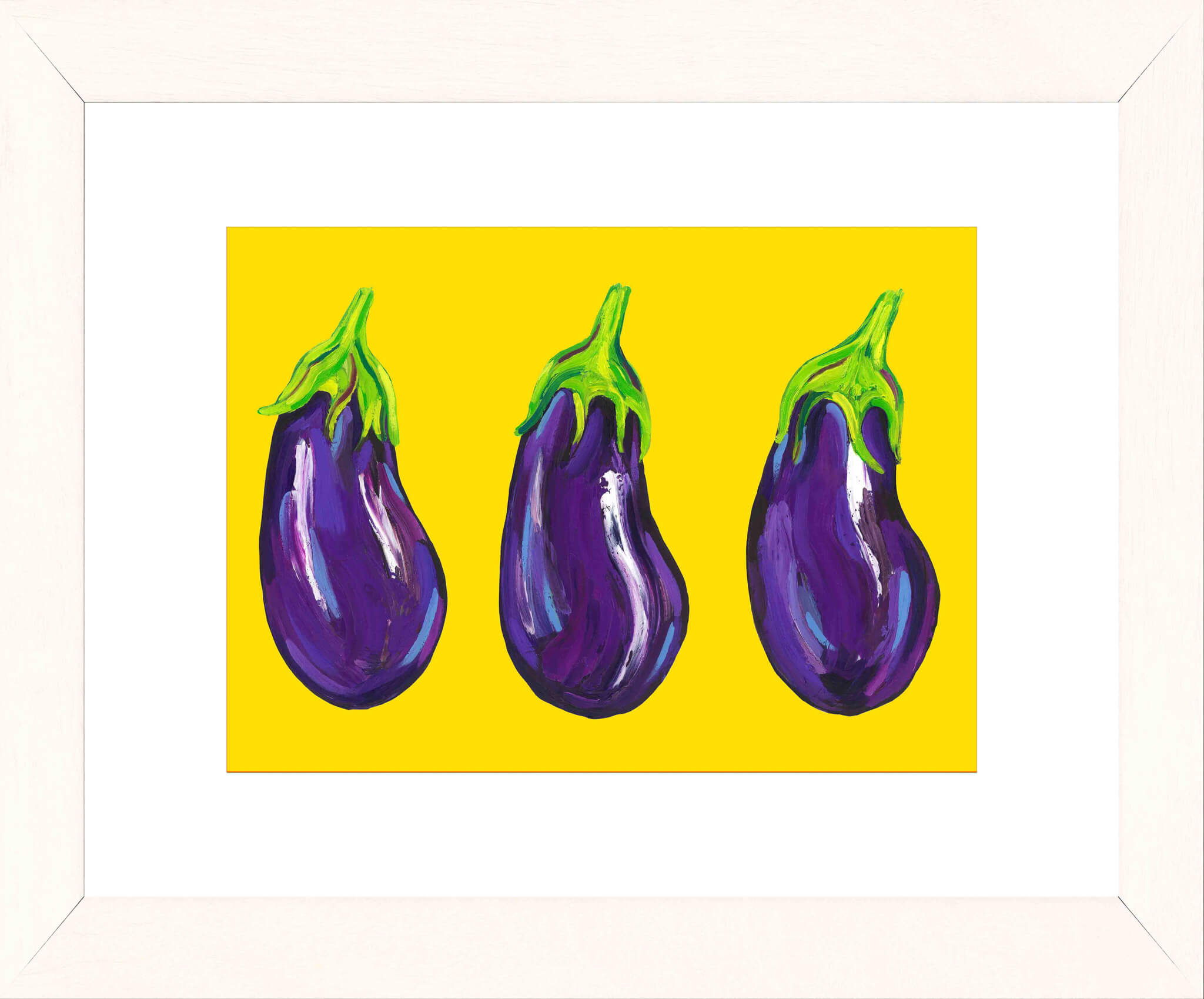 Aubergines on Yellow Art Print