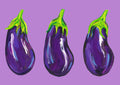 Aubergines on Purple Art Print