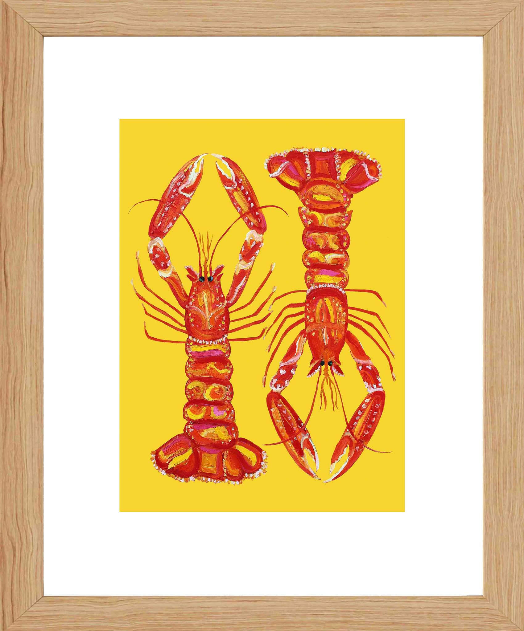 Langoustines on Yellow Art Print