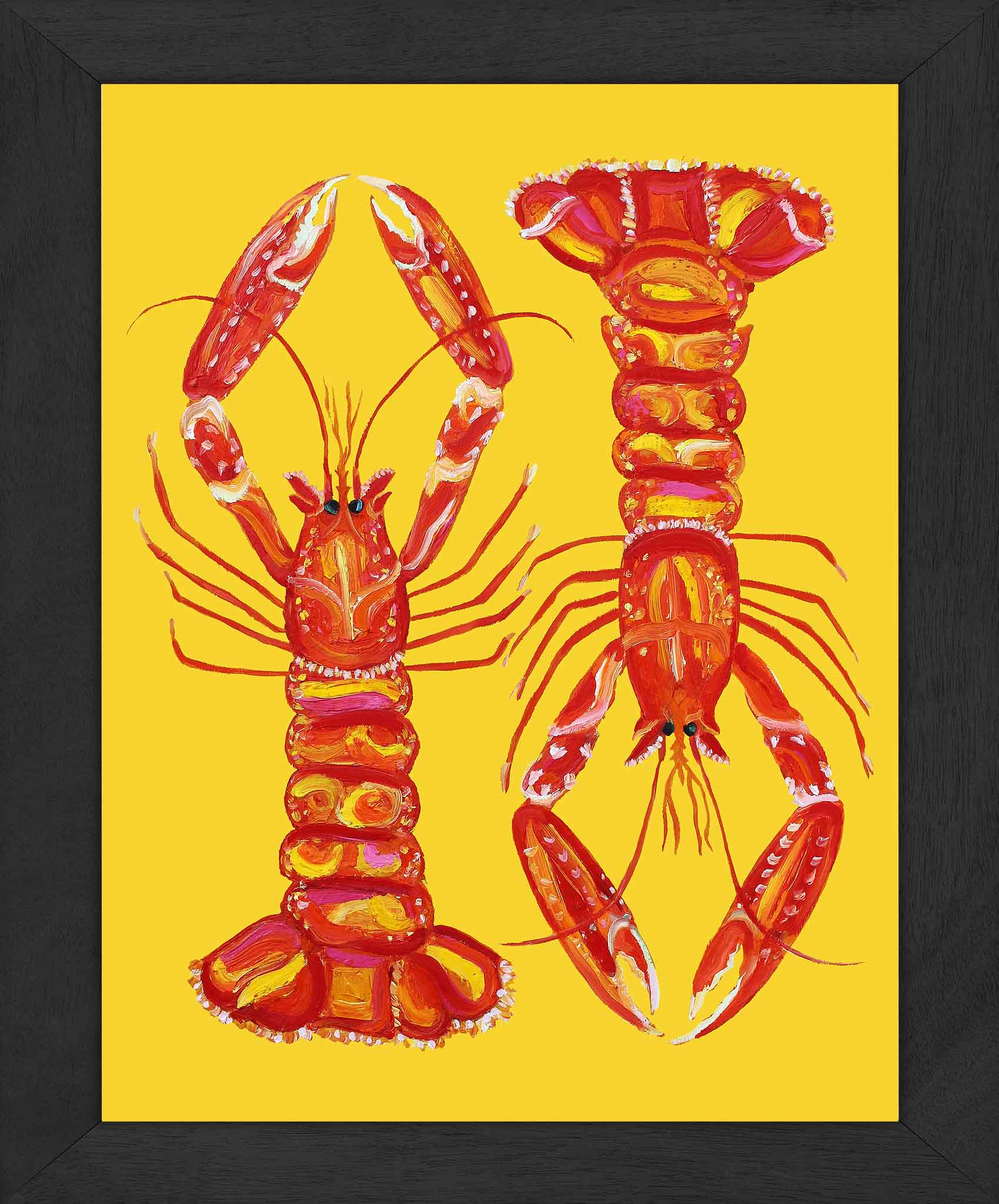 Langoustines on Yellow Art Print