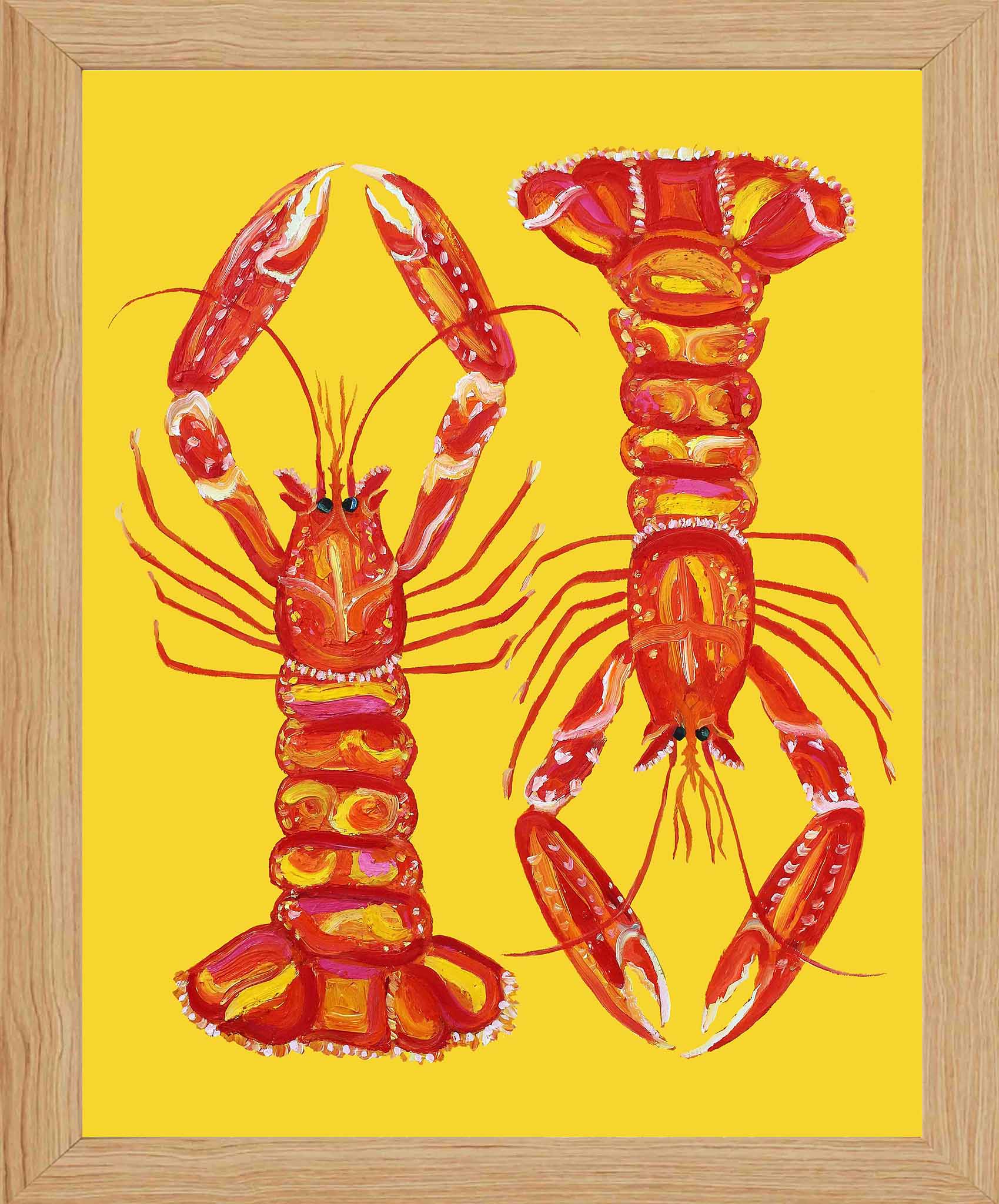 Langoustines on Yellow Art Print
