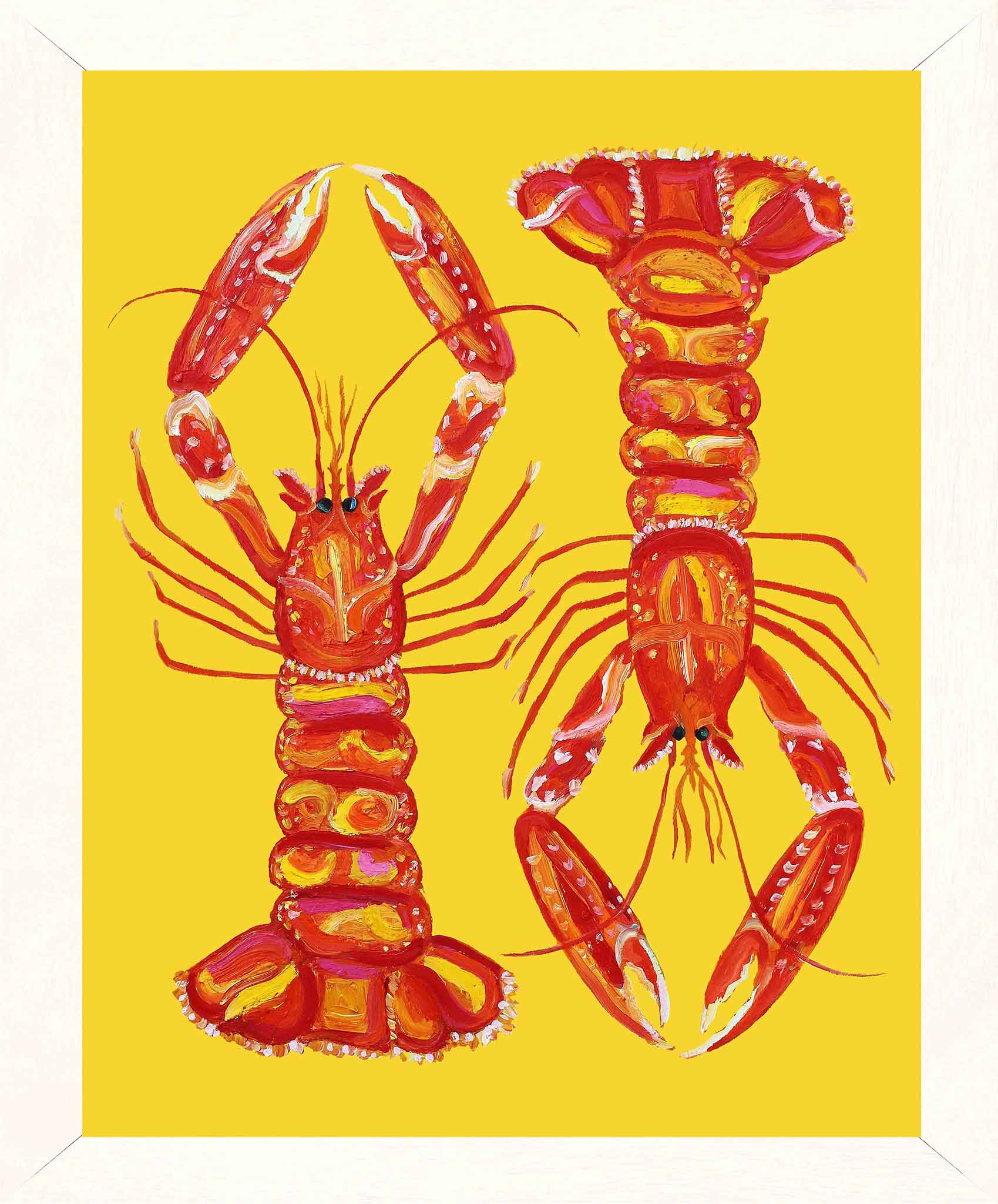 Langoustines on Yellow Art Print