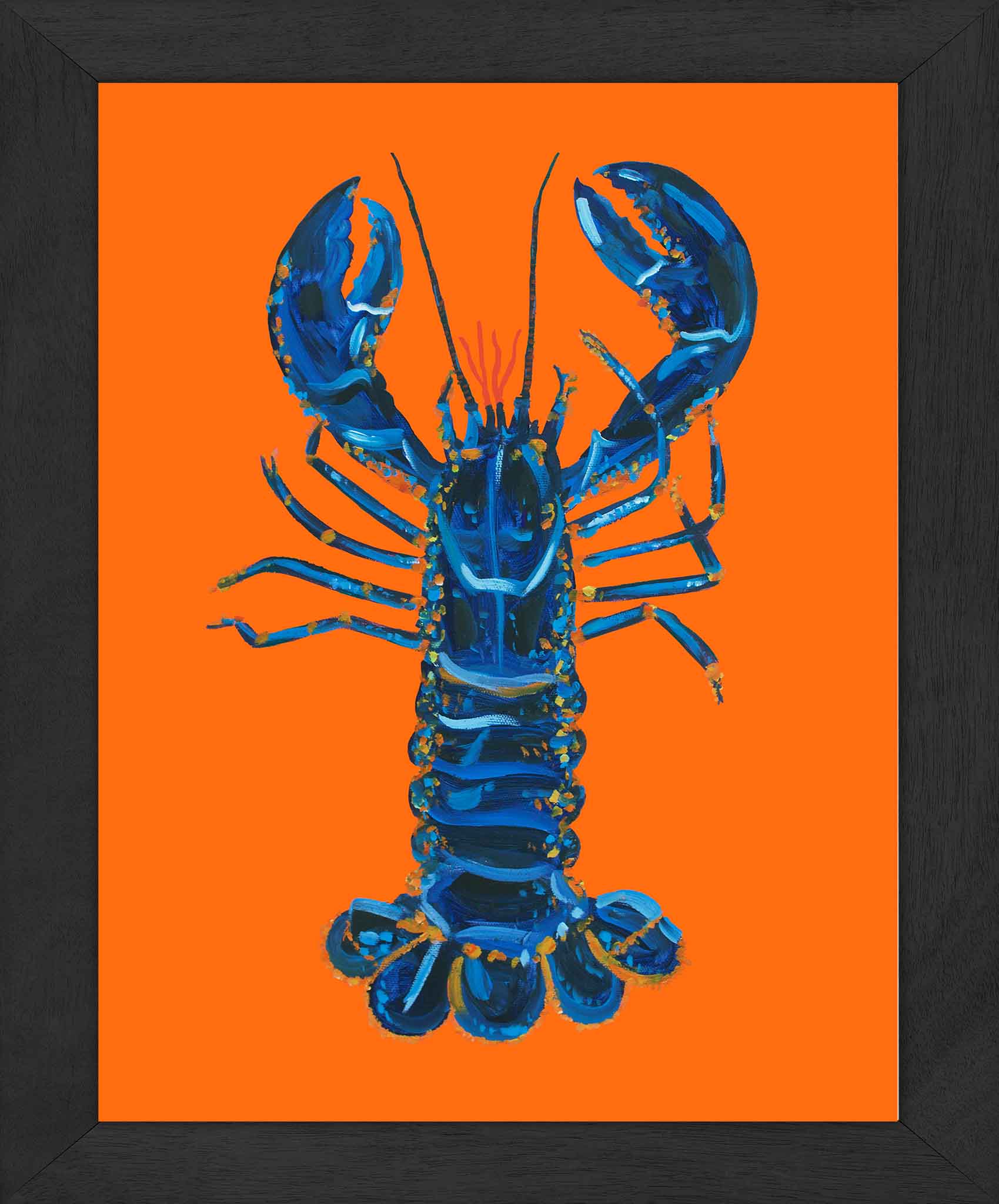 Lobster on Orange Art Print