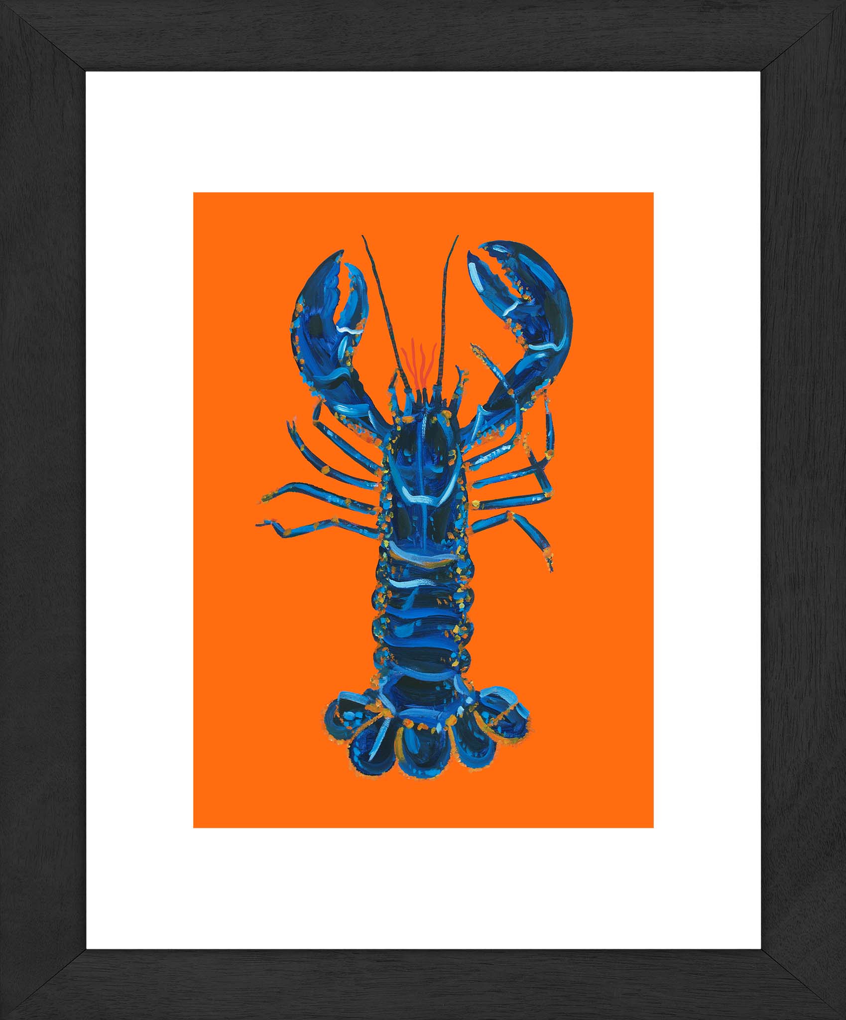 Lobster on Orange Art Print