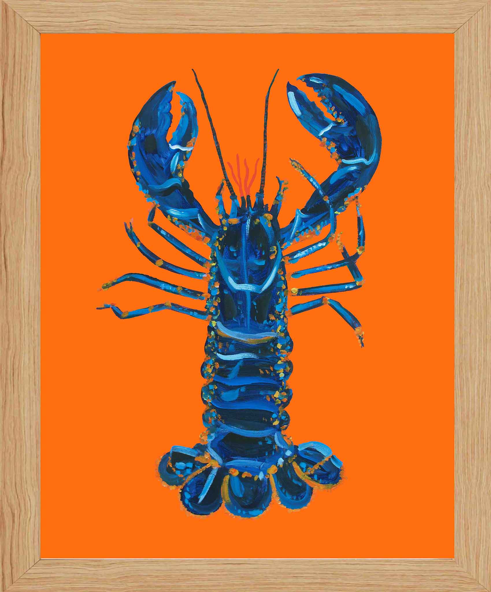 Lobster on Orange Art Print