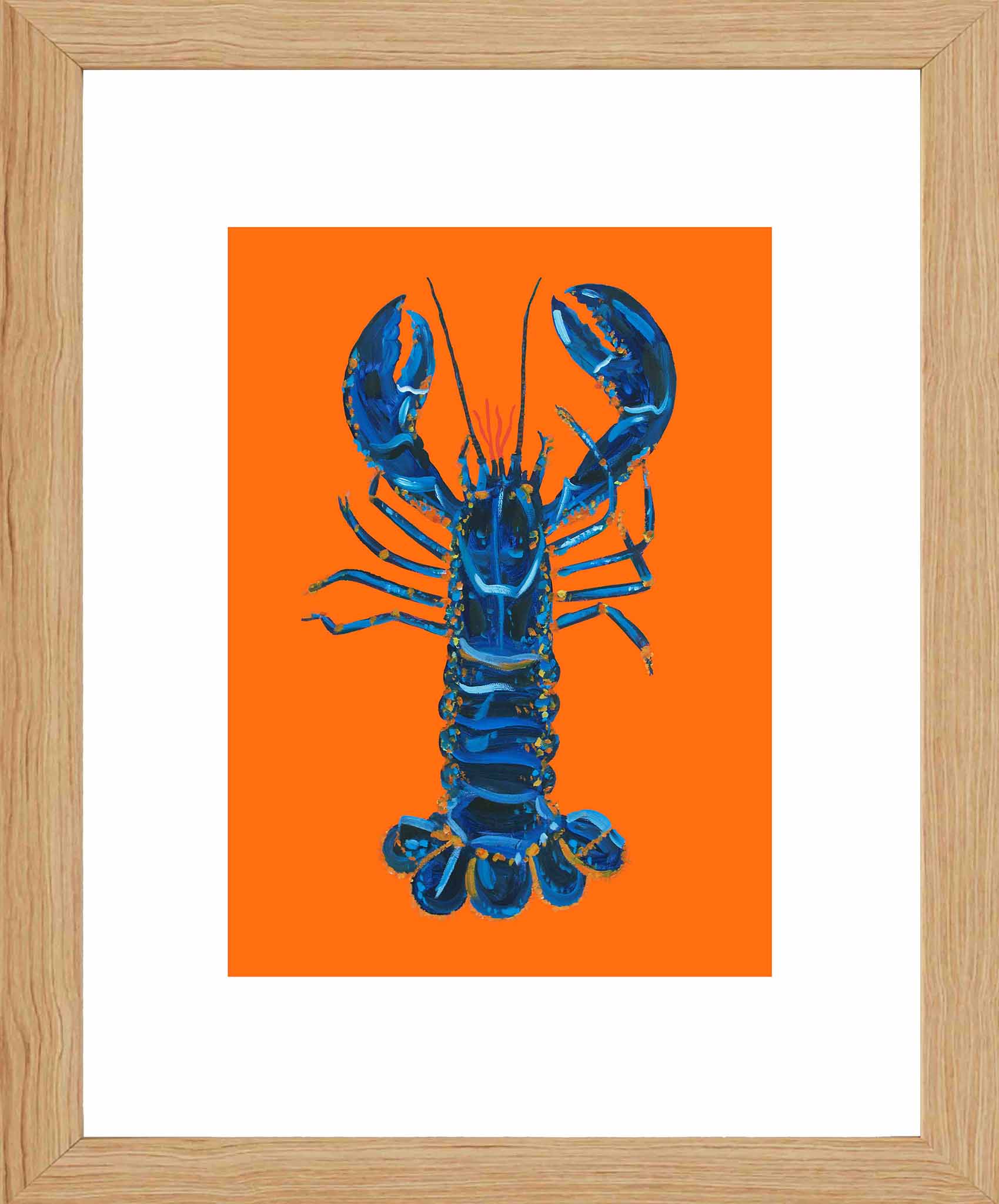 Lobster on Orange Art Print