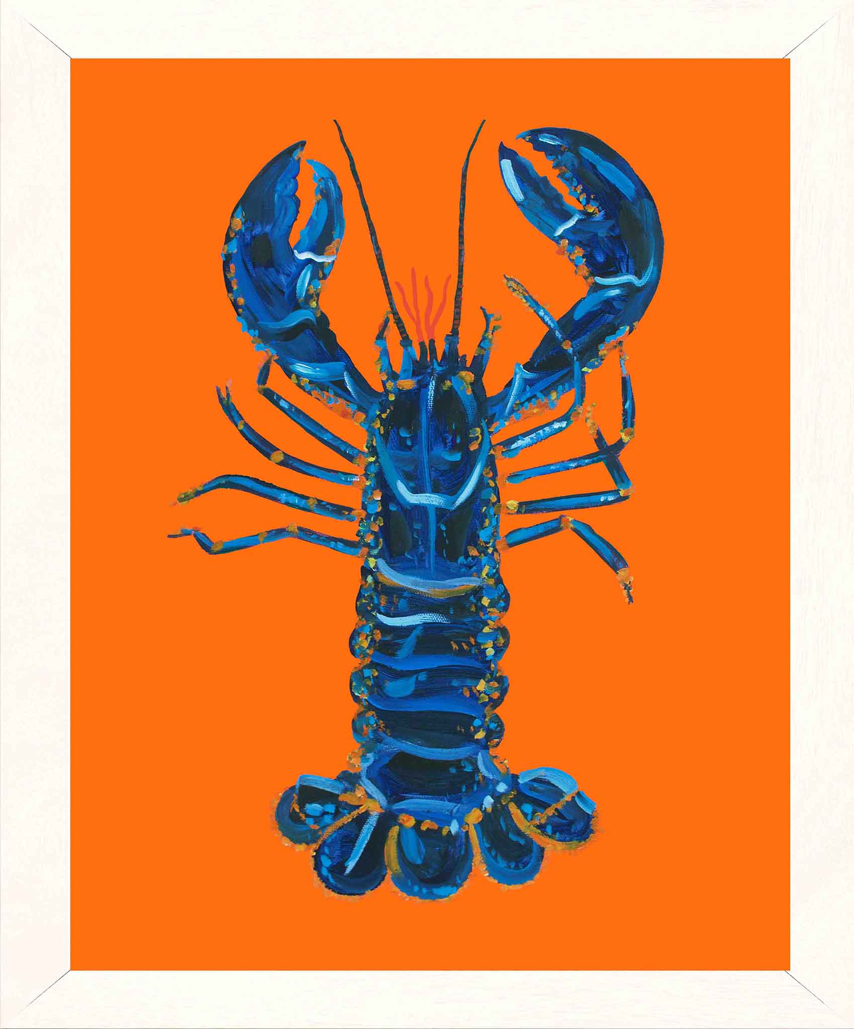 Lobster on Orange Art Print