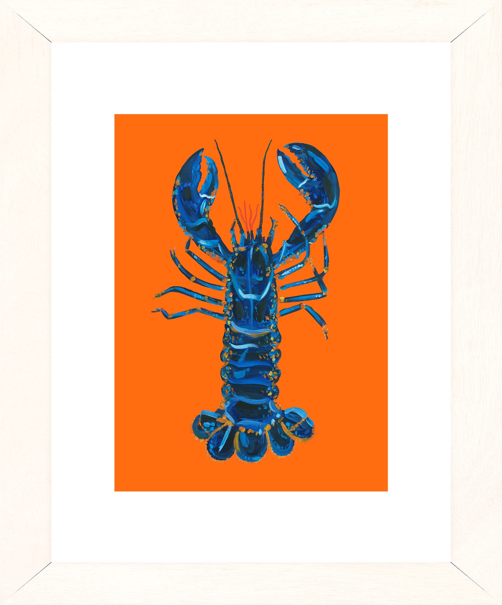 Lobster on Orange Art Print