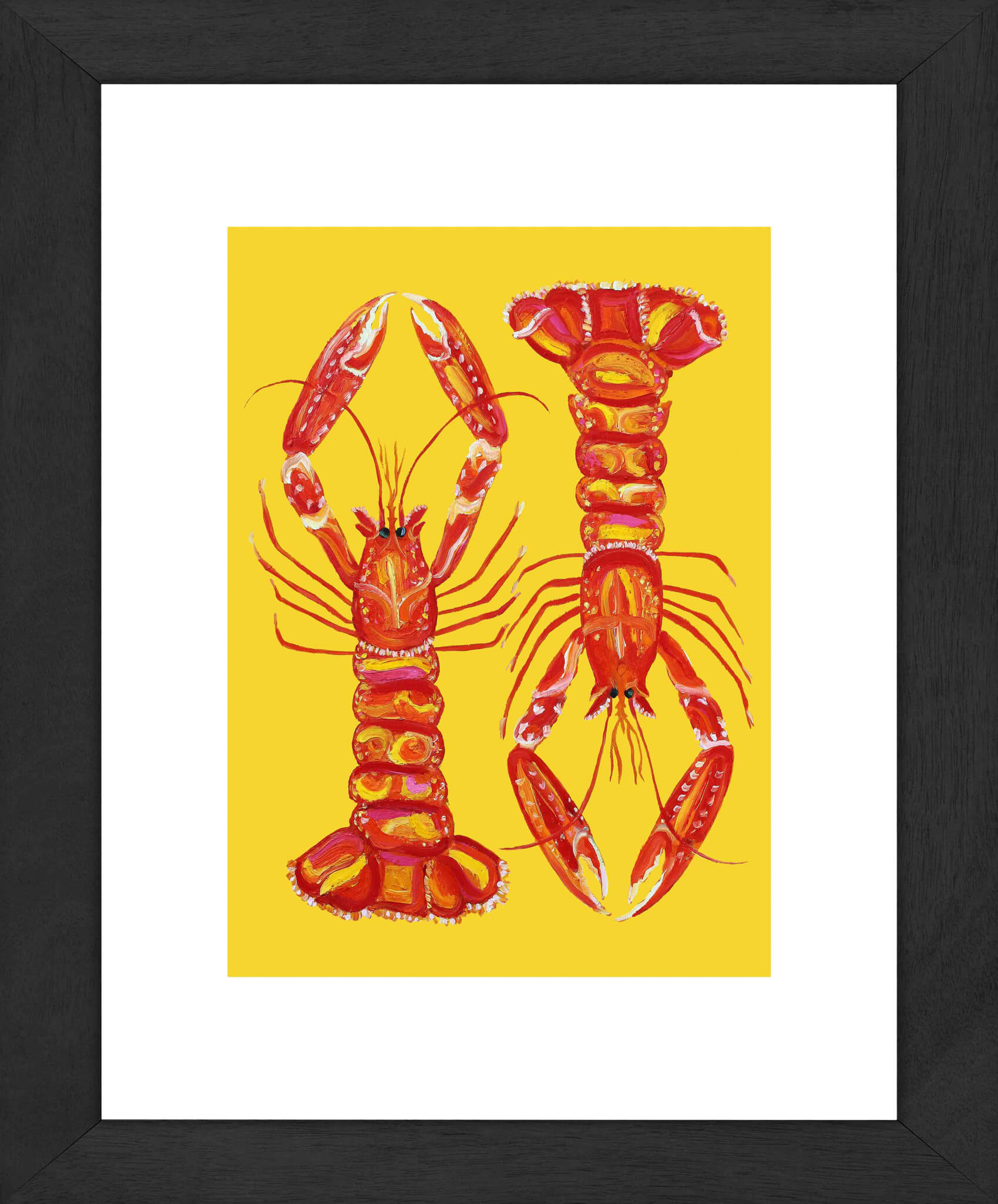 Langoustines on Yellow Art Print
