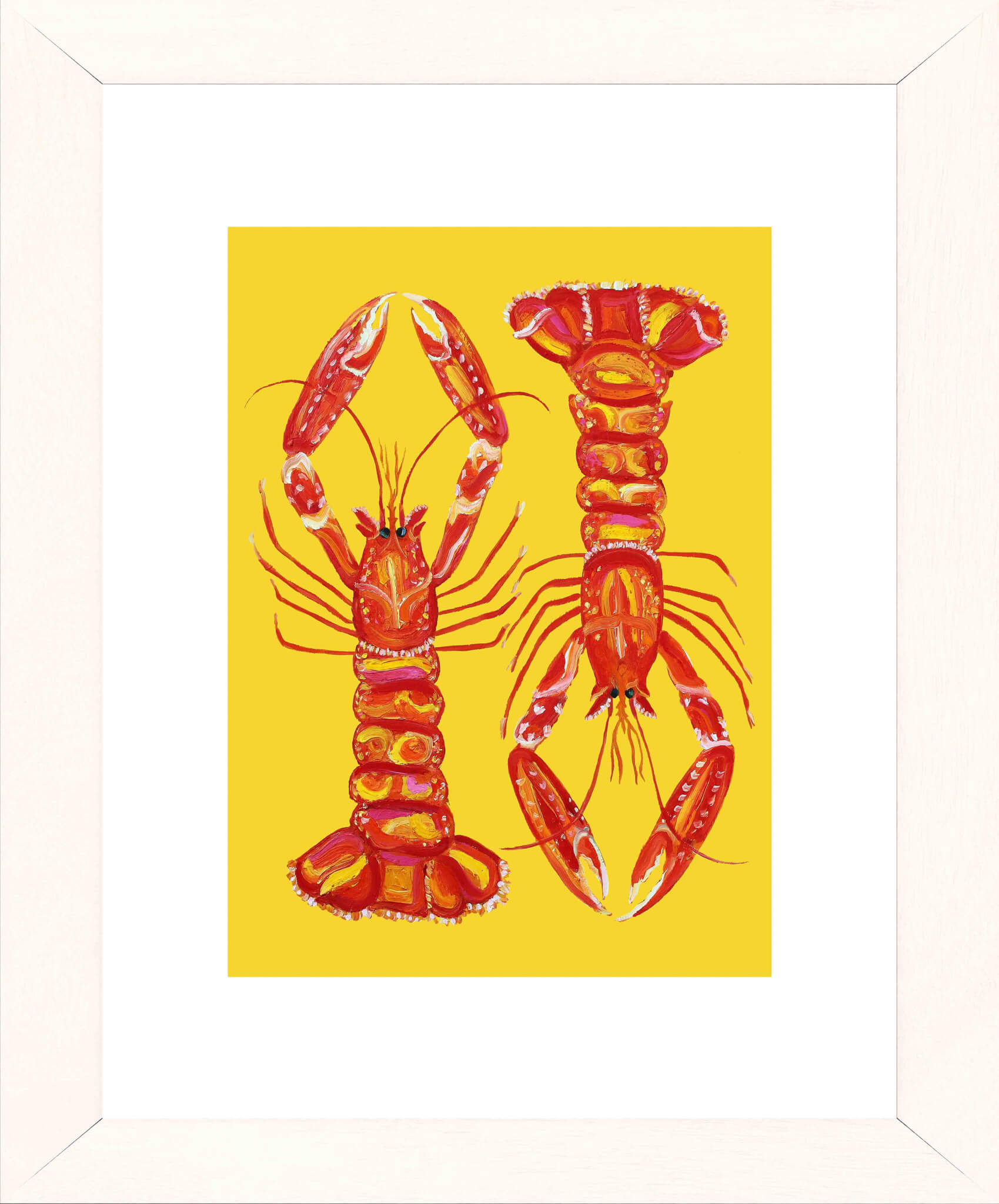 Langoustines on Yellow Art Print