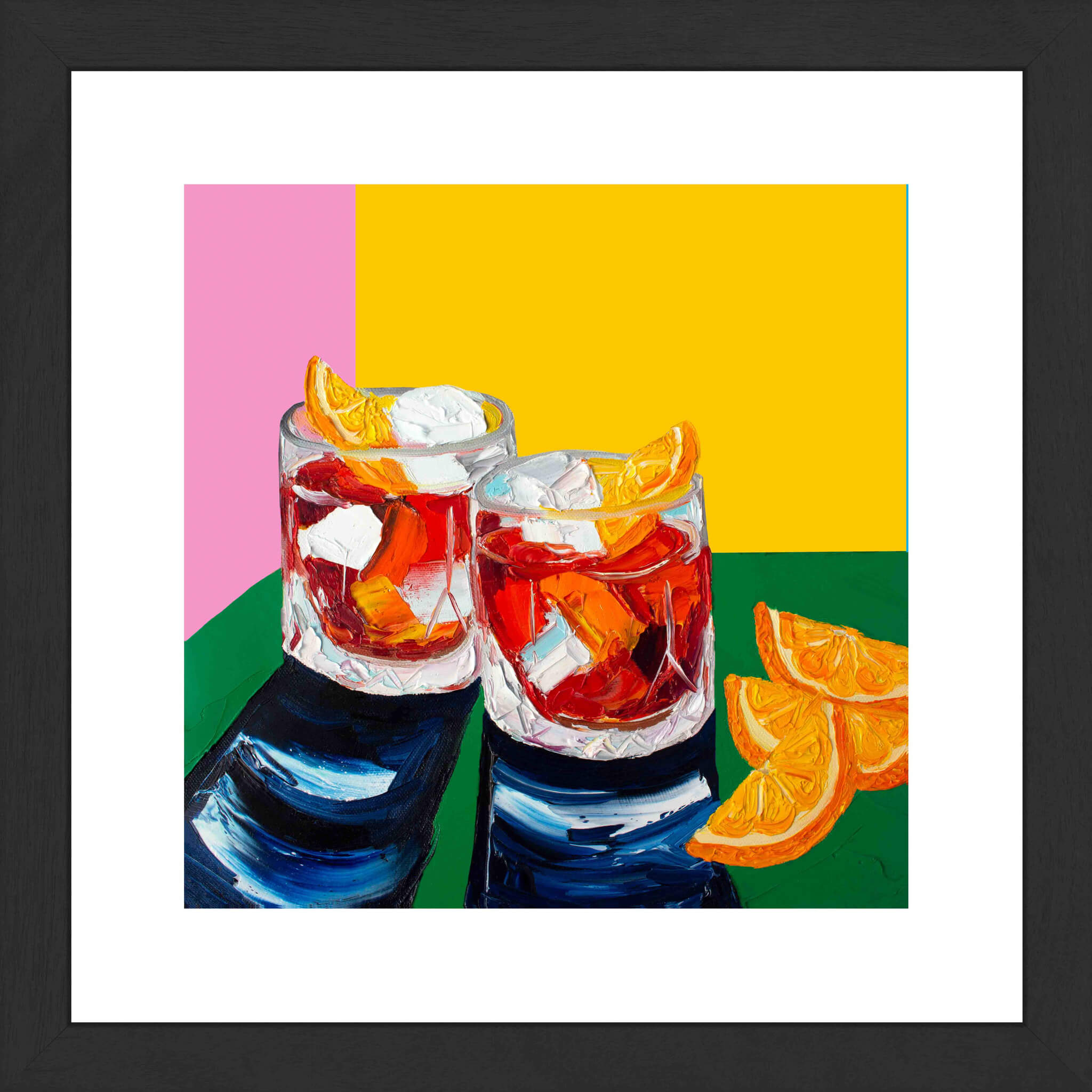 Negronis on Pink and Yellow Art Print