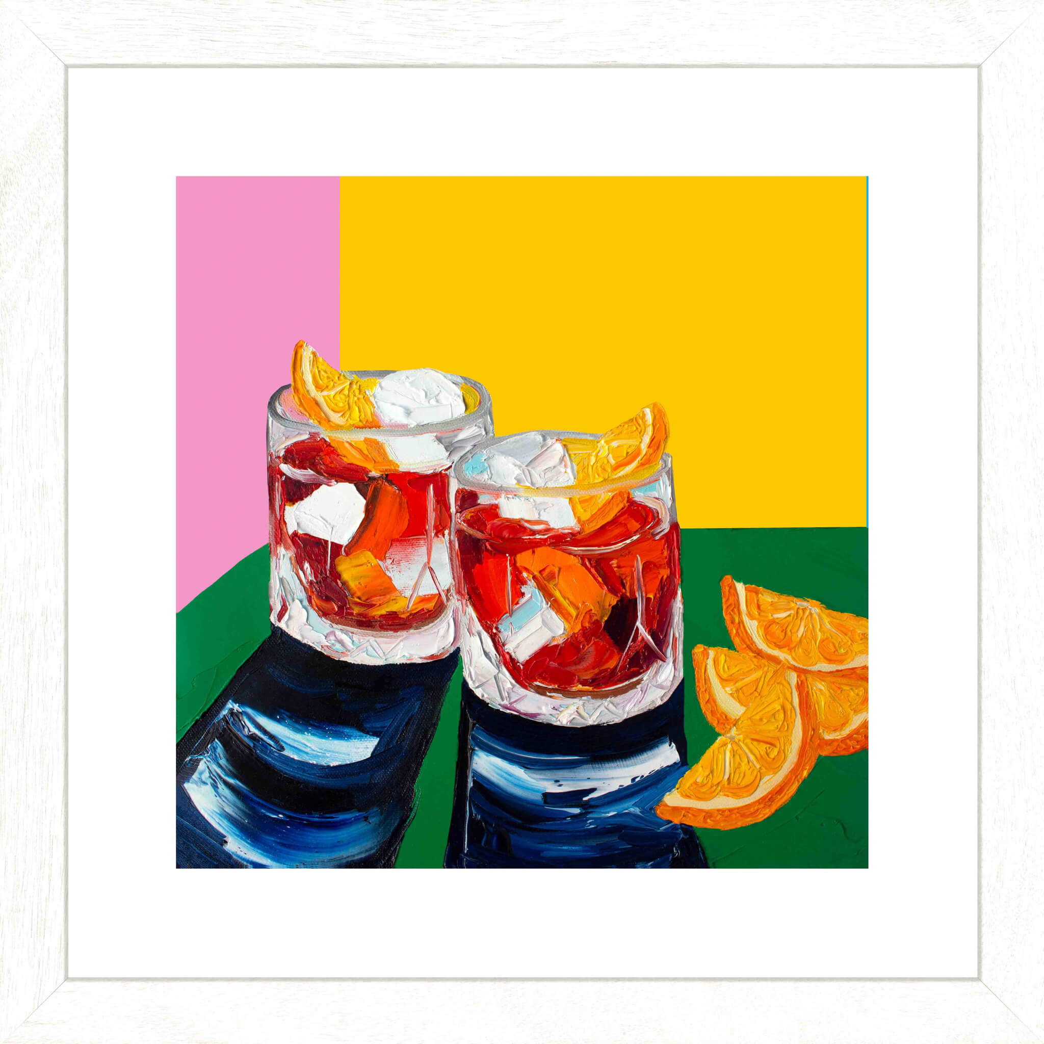 Negronis on Pink and Yellow Art Print