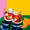 Negronis on Pink and Yellow Art Print