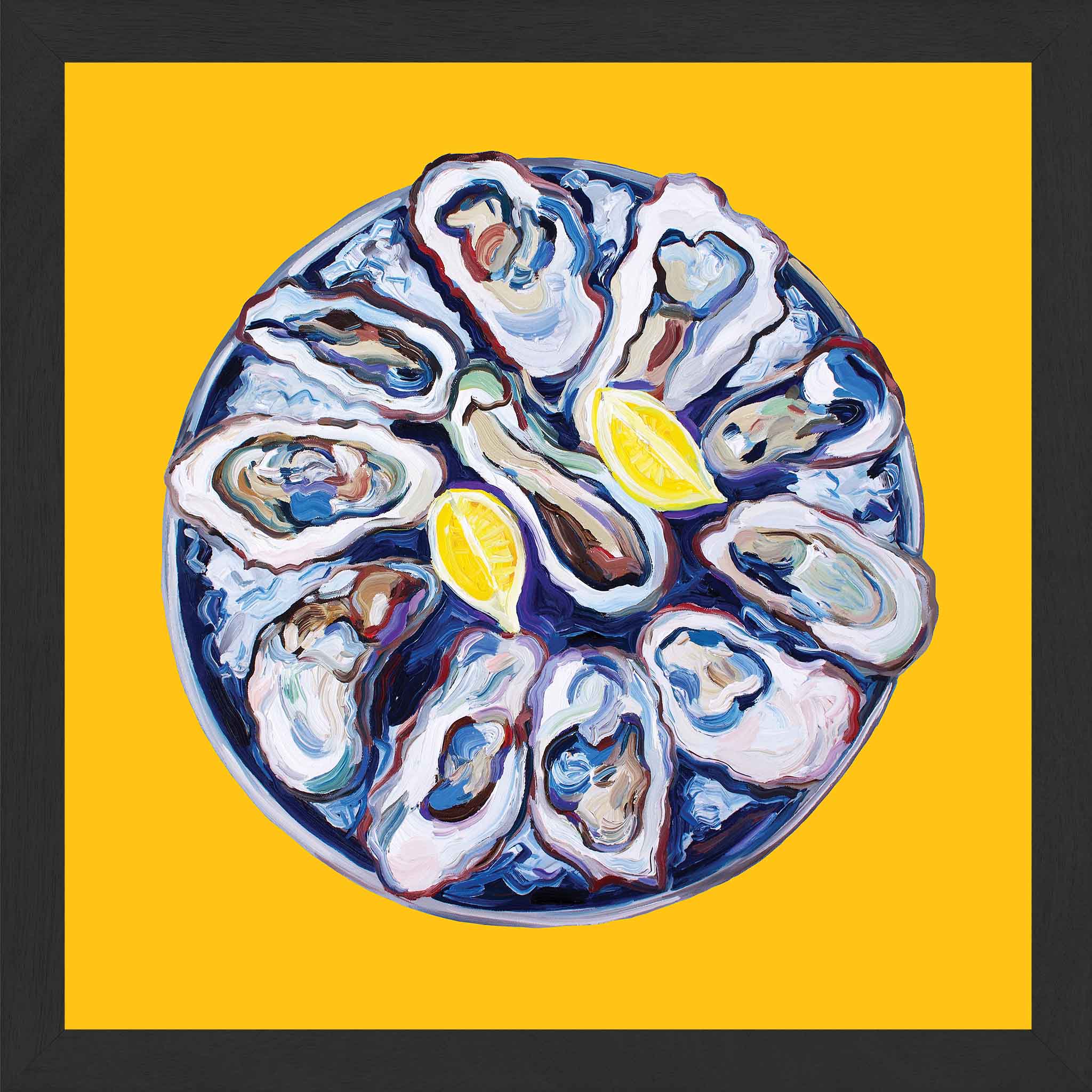 Oysters on a Plate Yellow