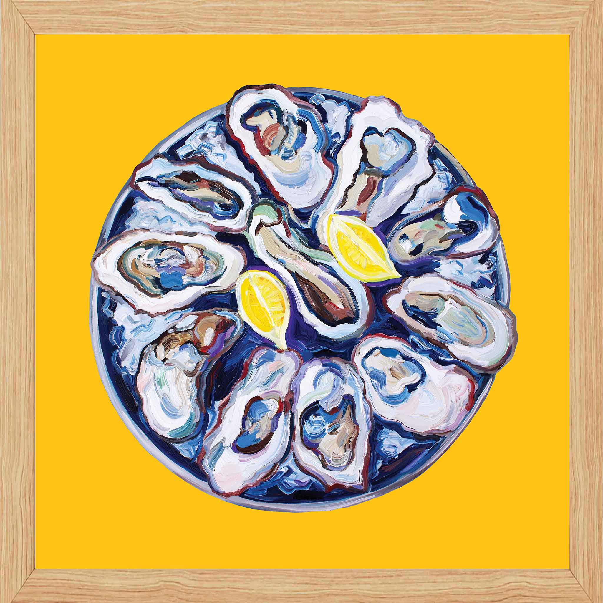 Oysters on a Plate Yellow