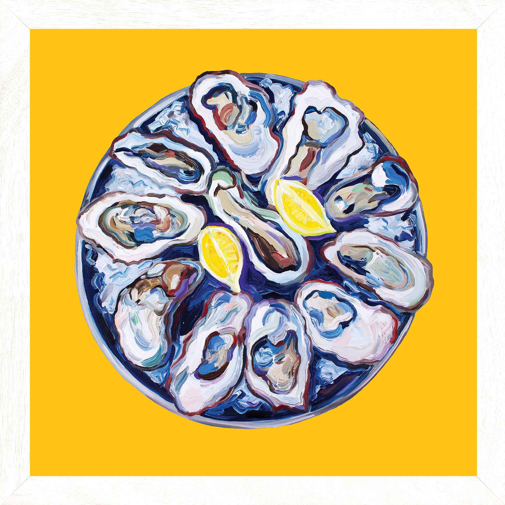 Oysters on a Plate Yellow