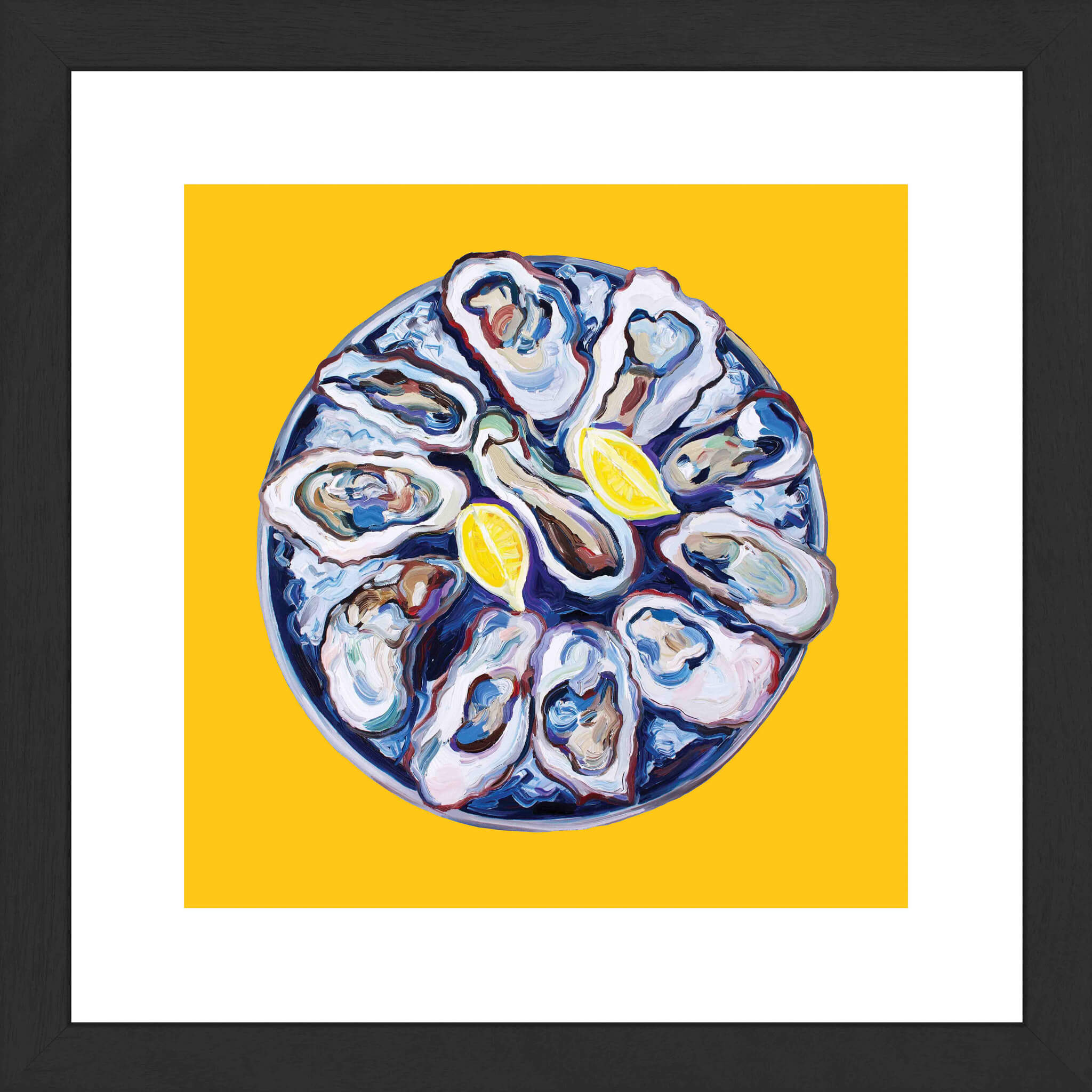 Oysters on a Plate Yellow