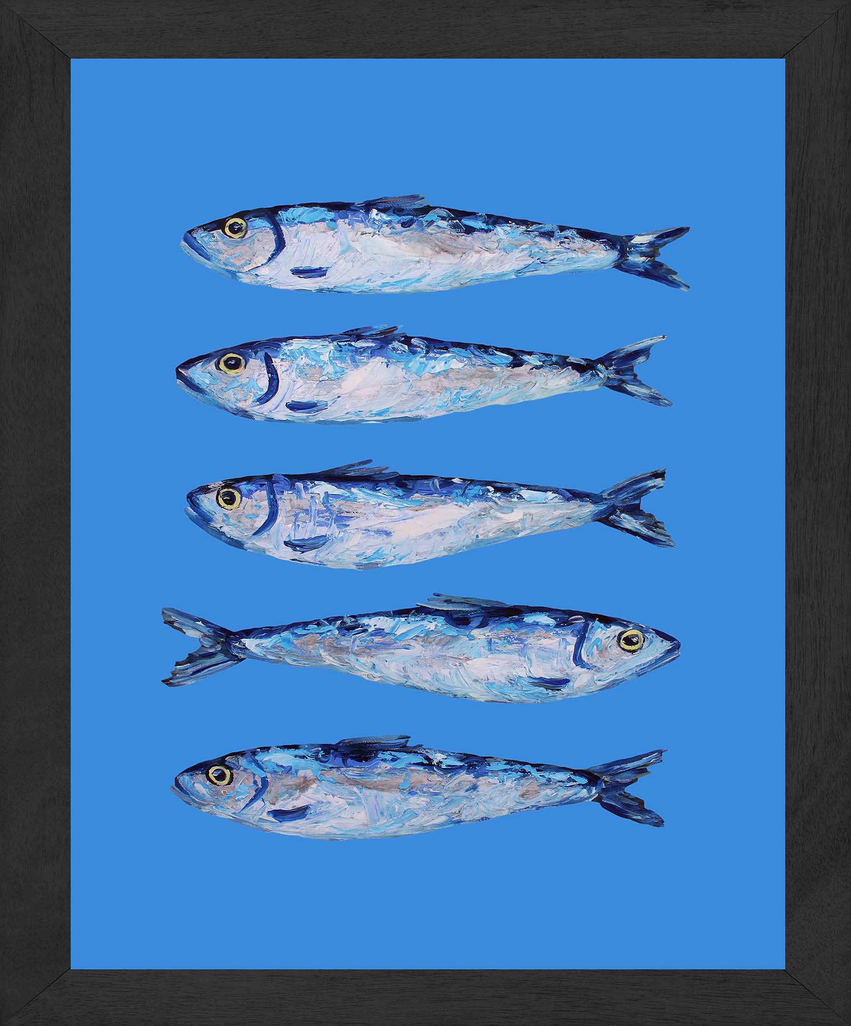 Sardines on Blue Art Print